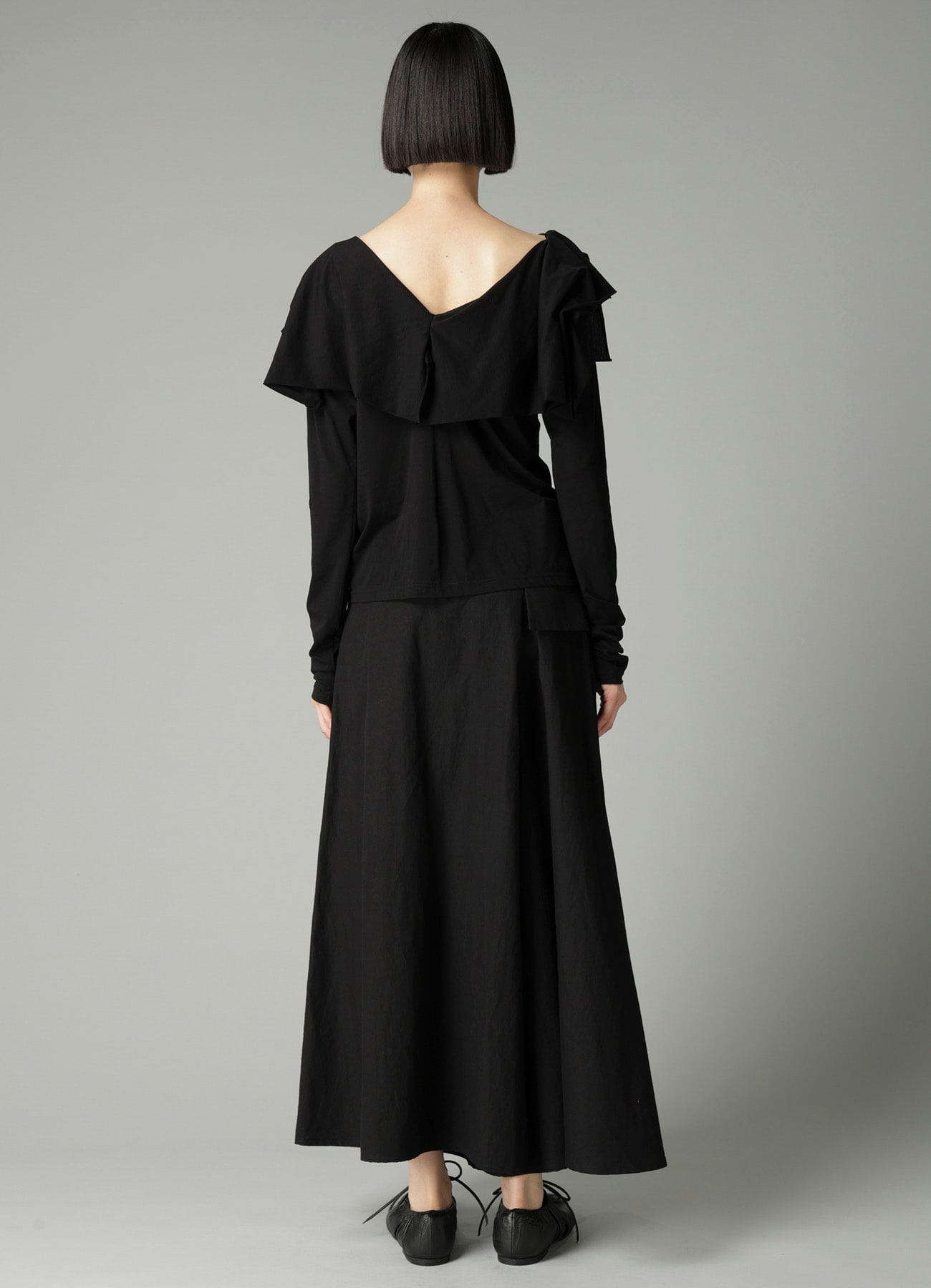 SUPIMA SINGLE JERSEY BIG COLLAR LONG SLV T