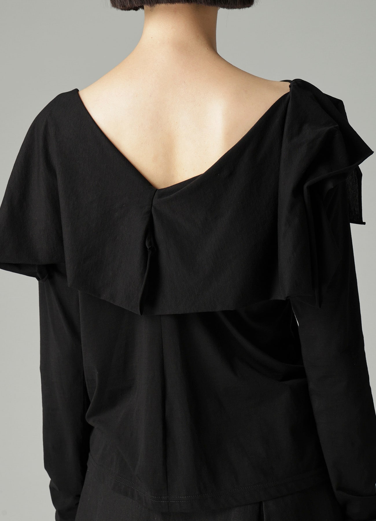 SUPIMA SINGLE JERSEY BIG COLLAR LONG SLV T