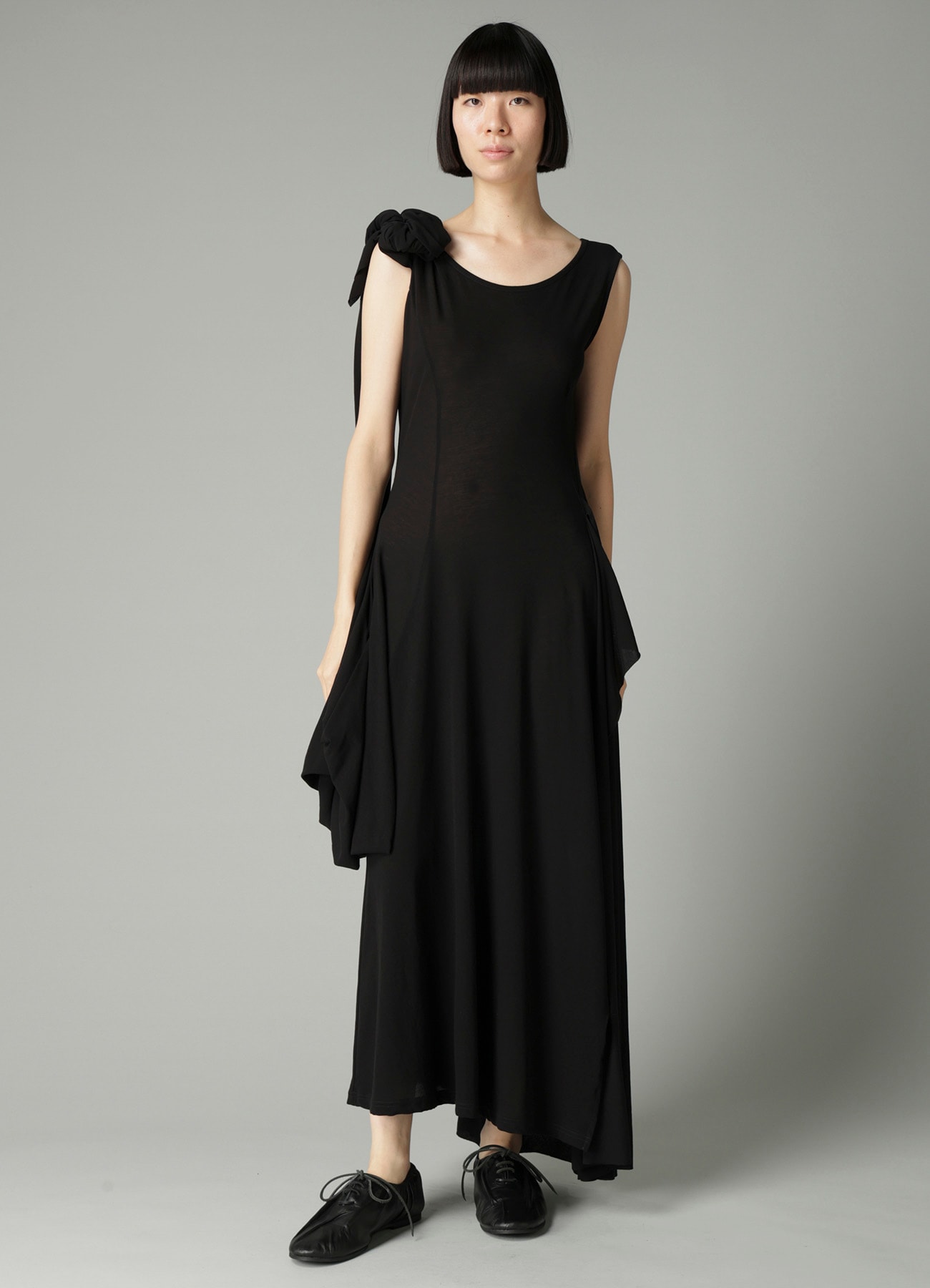 HIGH TWISTED SIINGLE JERSEY DRAPED DRESS