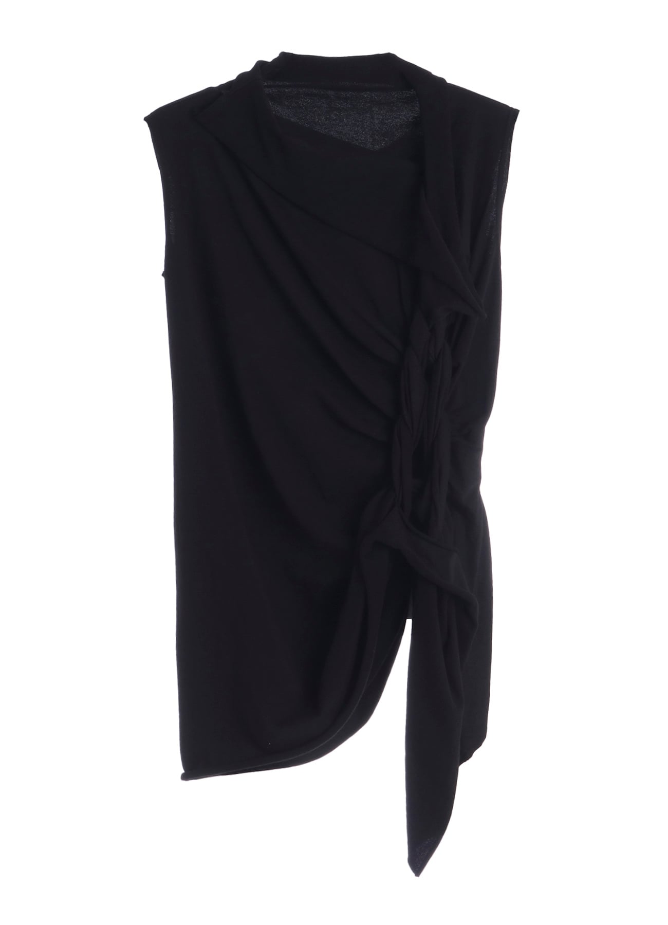 HIGH TWISTED FRENCH TERRY BRAIDED SLEEVELESS T