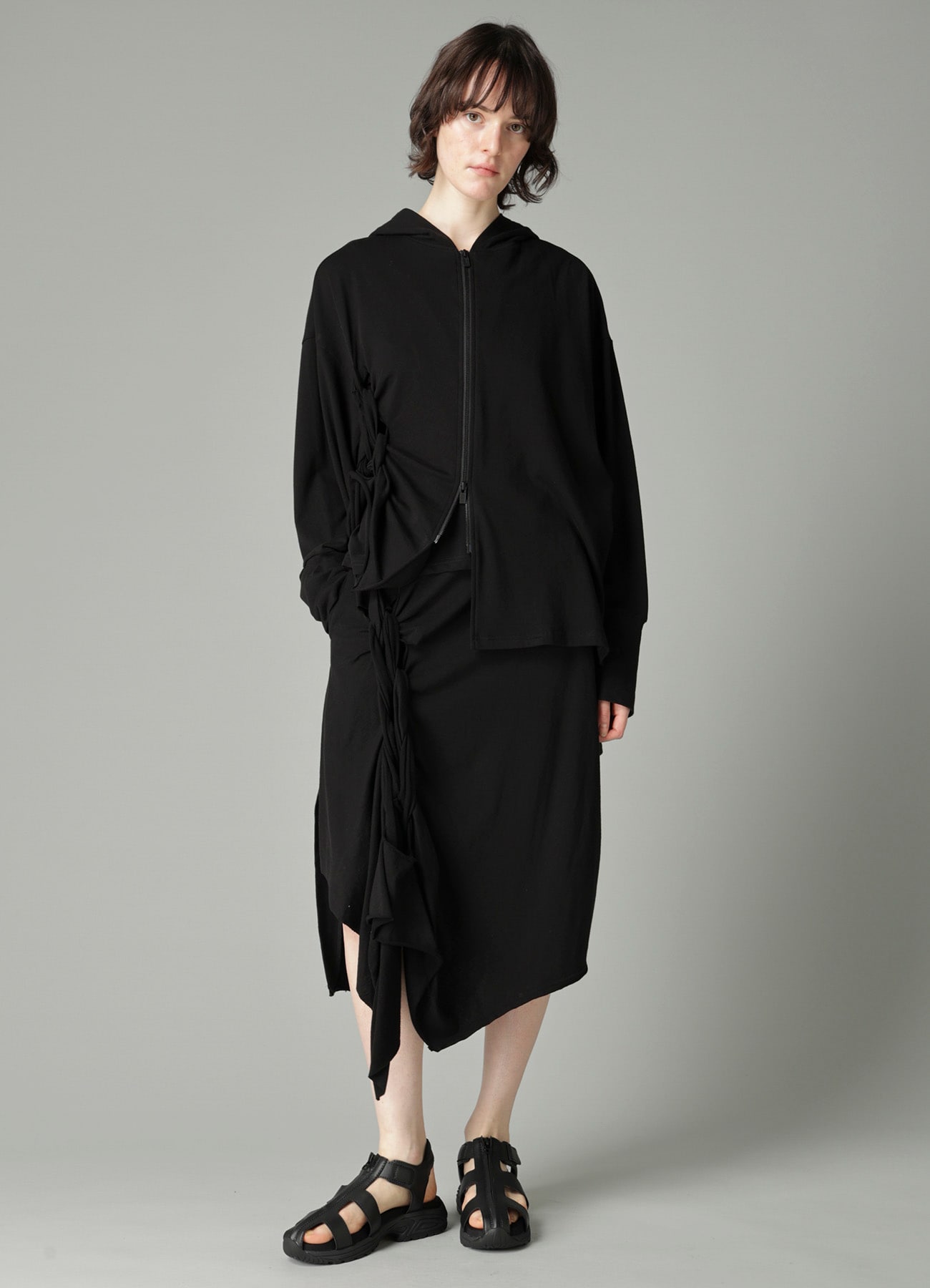 HIGH TWISTED FRENCH TERRY BRAIDED HOODIE