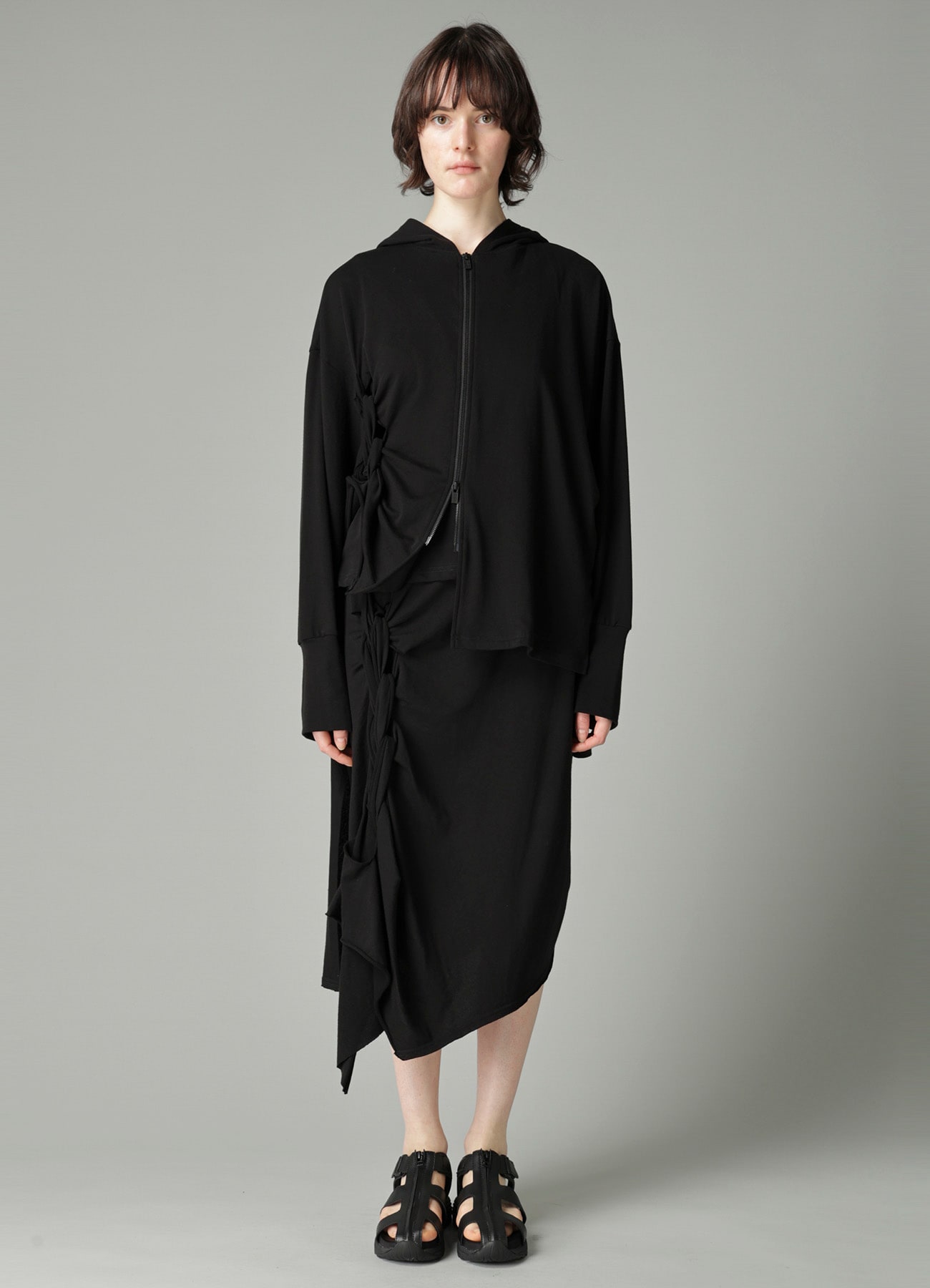 HIGH TWISTED FRENCH TERRY BRAIDED HOODIE