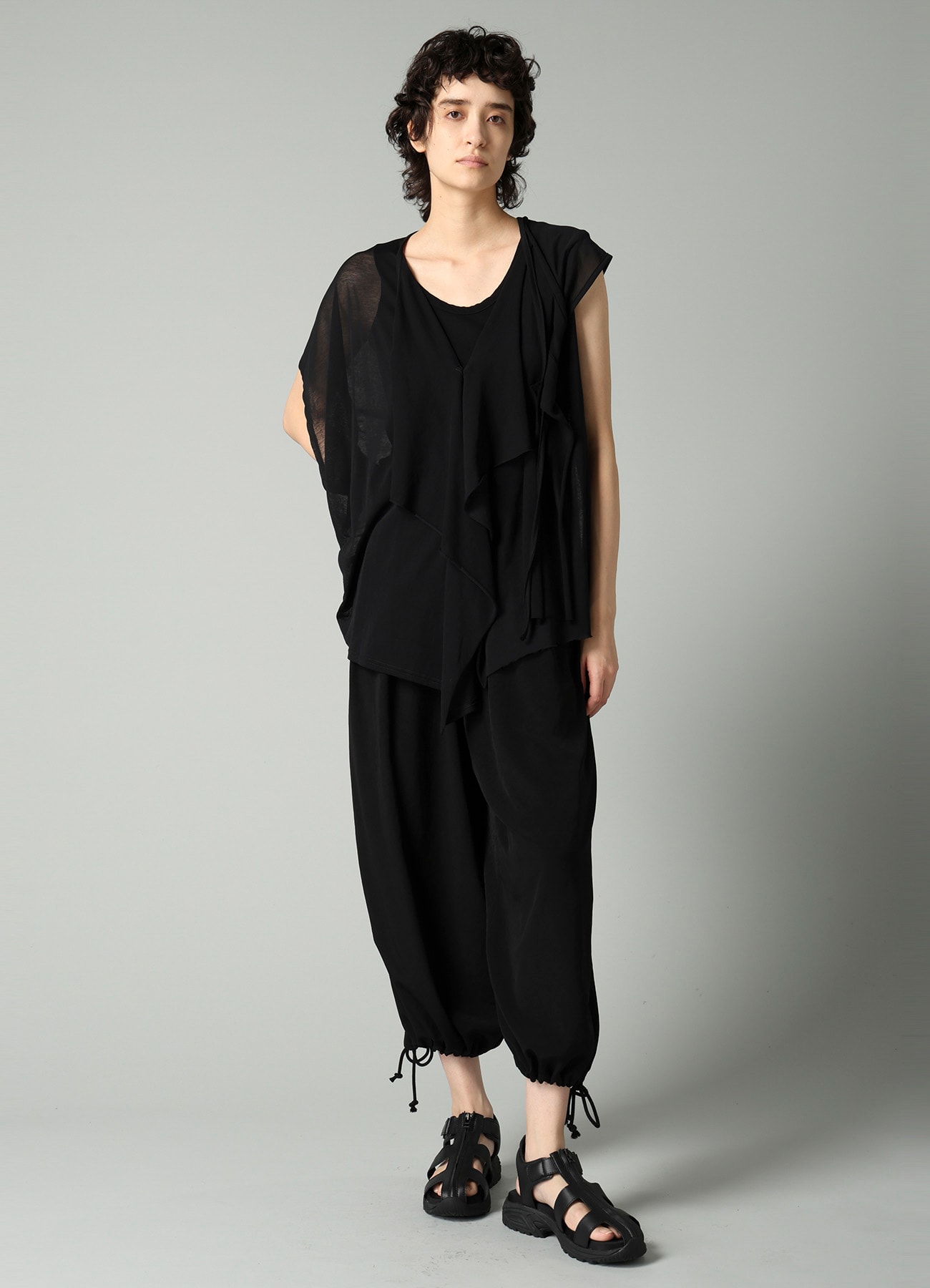 SHEER SINGLE JERSEY DRAPED SLEEVELESS CD