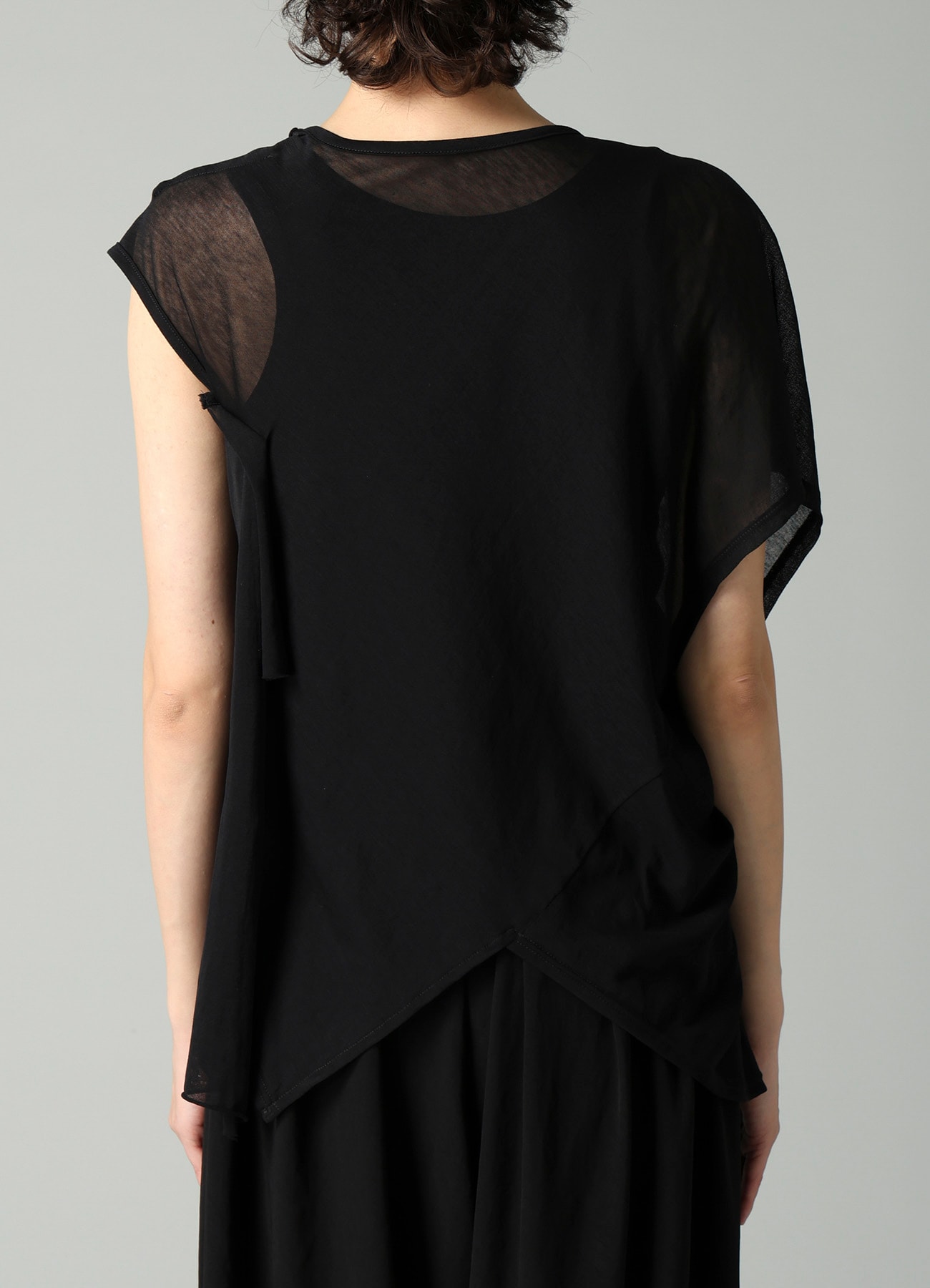 SHEER SINGLE JERSEY DRAPED SLEEVELESS CD