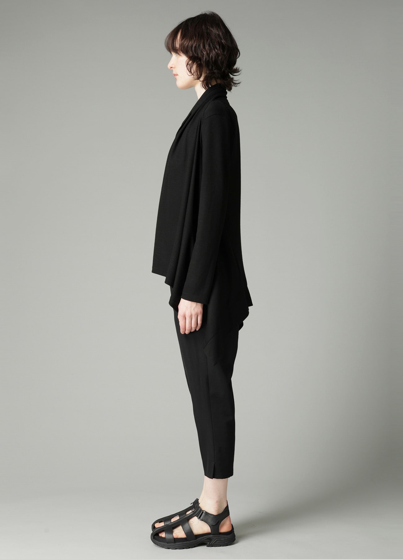 WOOL INTERLOCK GUSSET SHOULDER CARDIGAN