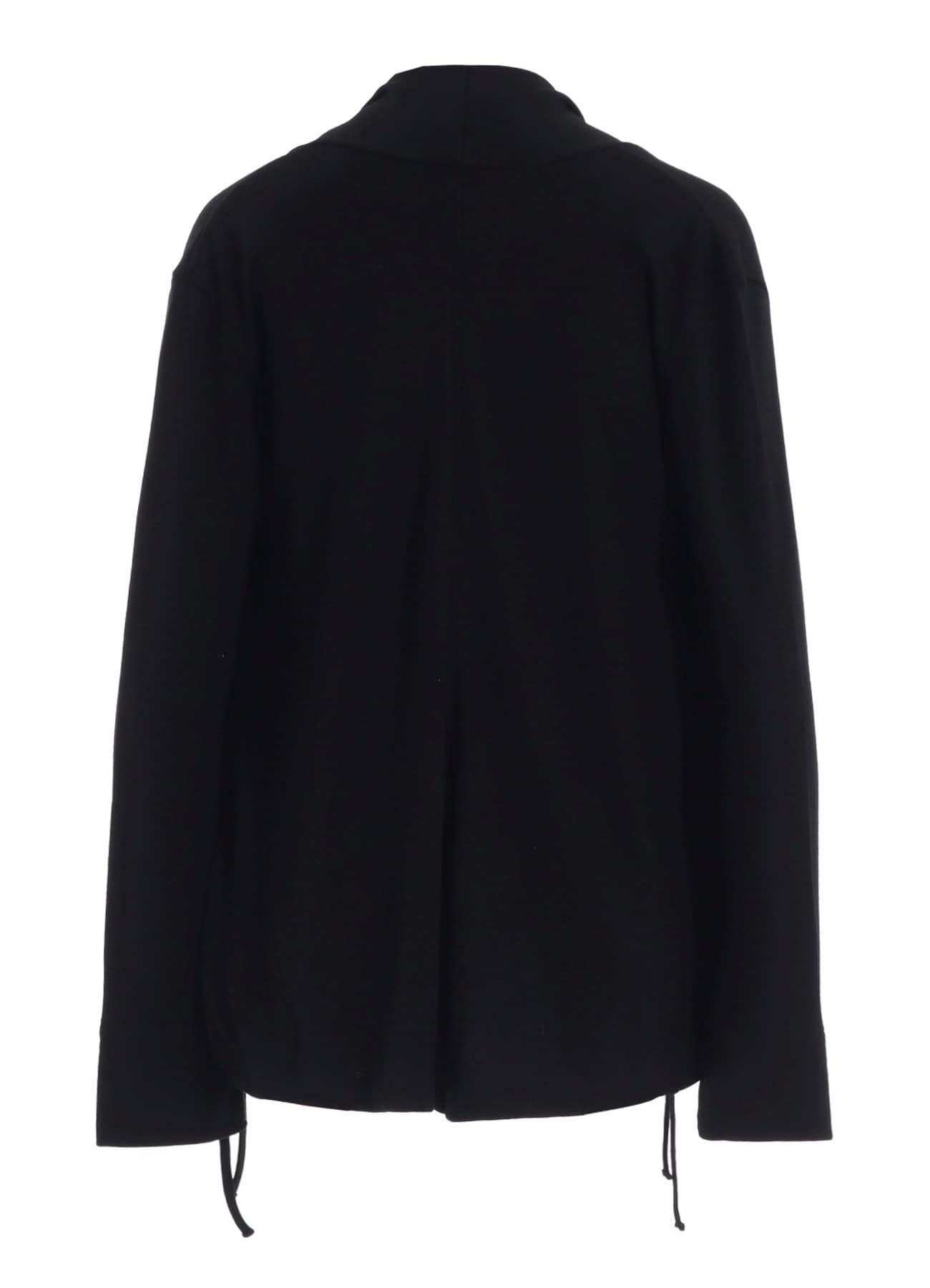 WOOL INTERLOCK DRAPED GATHER CARDIGAN