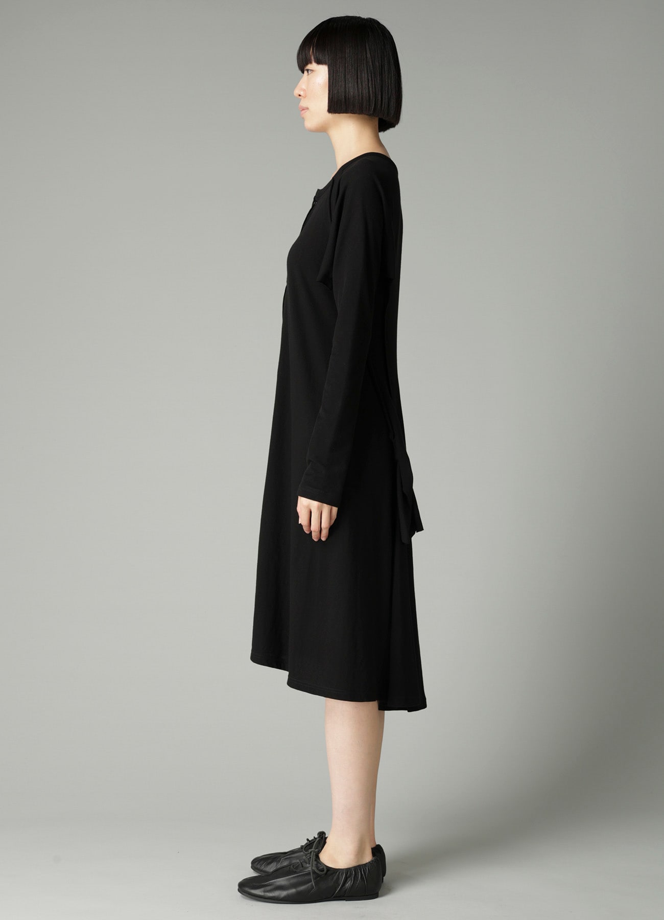 LOW D JERSEY FLARE LONG CARDIGAN