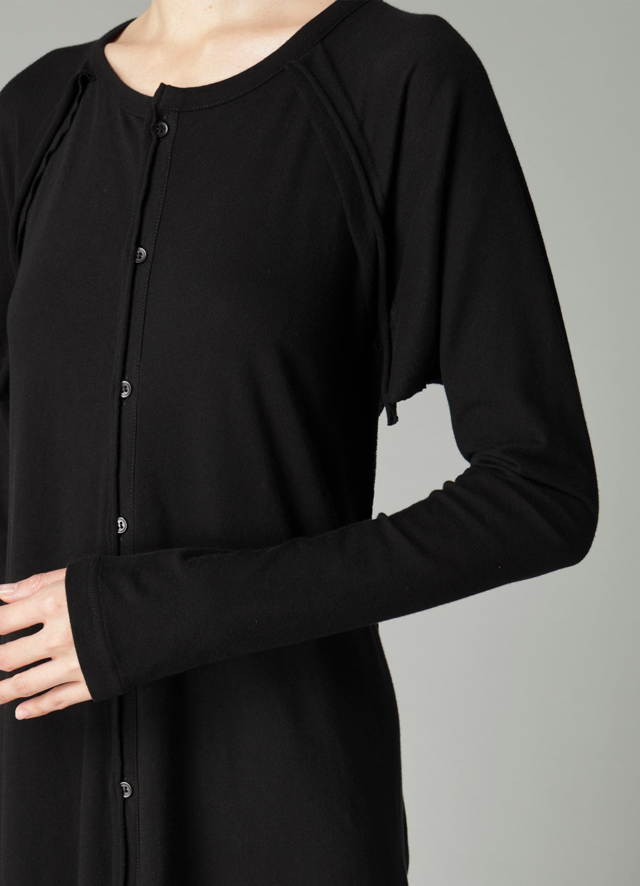 LOW D JERSEY FLARE LONG CARDIGAN