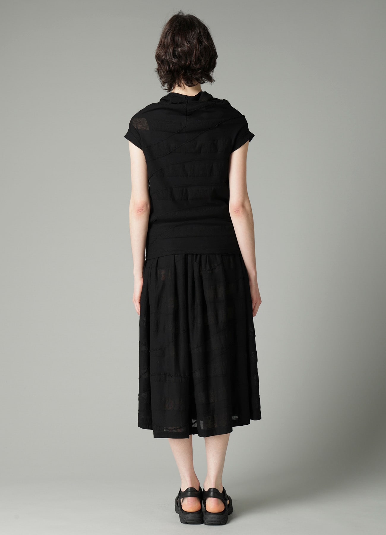 TUCK JACQUARD DRAPED PULL OVER