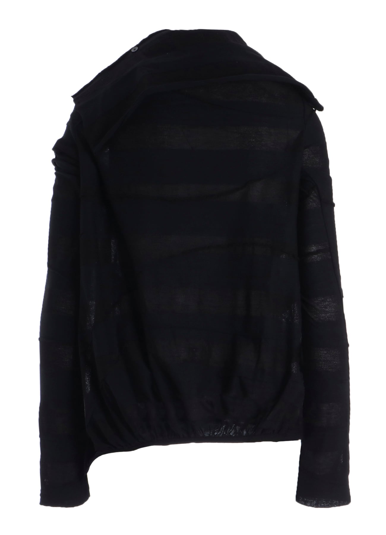 TUCK JACQUARD GATHER DETAIL CARDIGAN