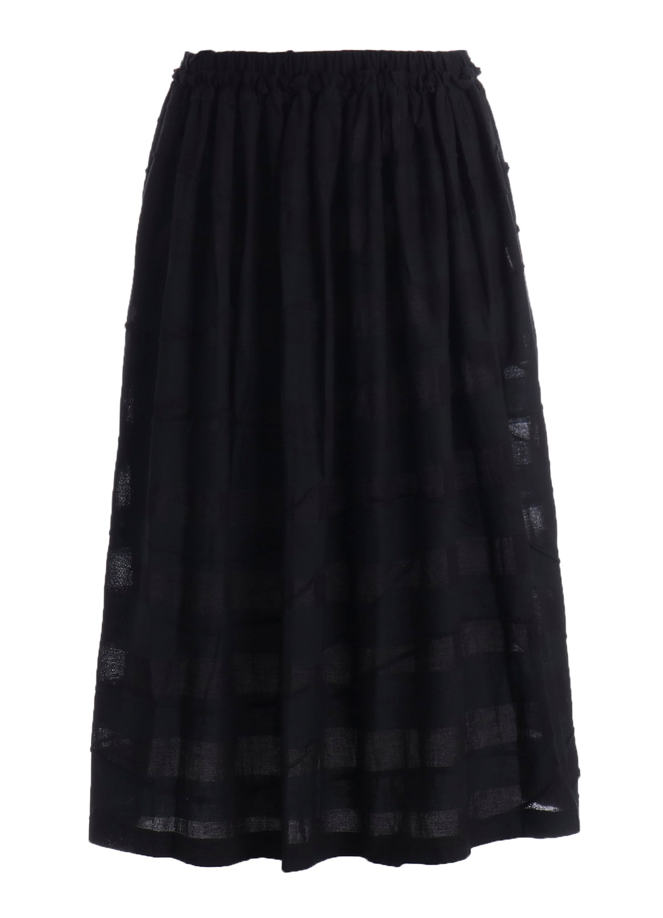 TUCK JACQUARD GATHER DETAIL SKIRT