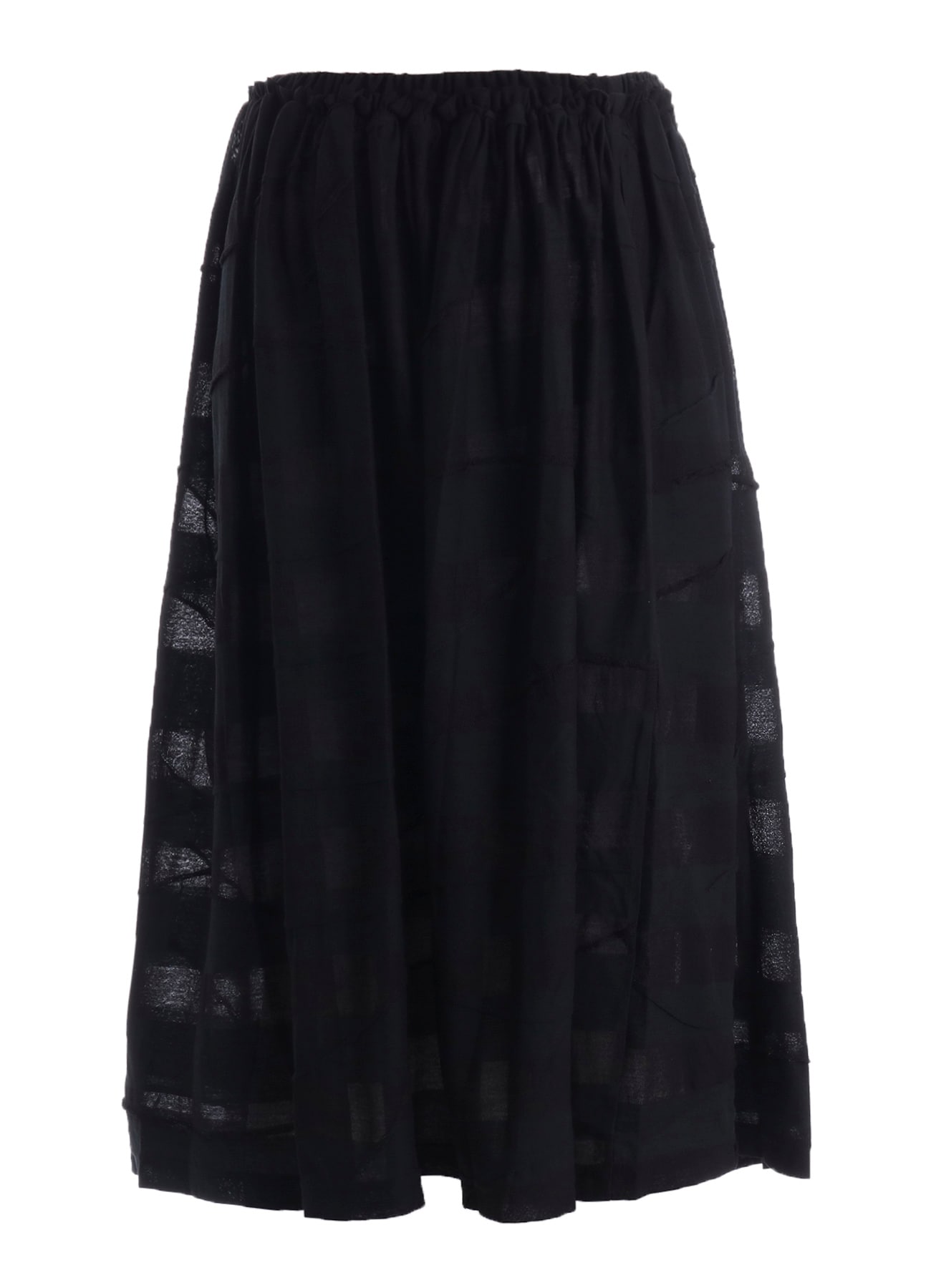 TUCK JACQUARD GATHER DETAIL SKIRT