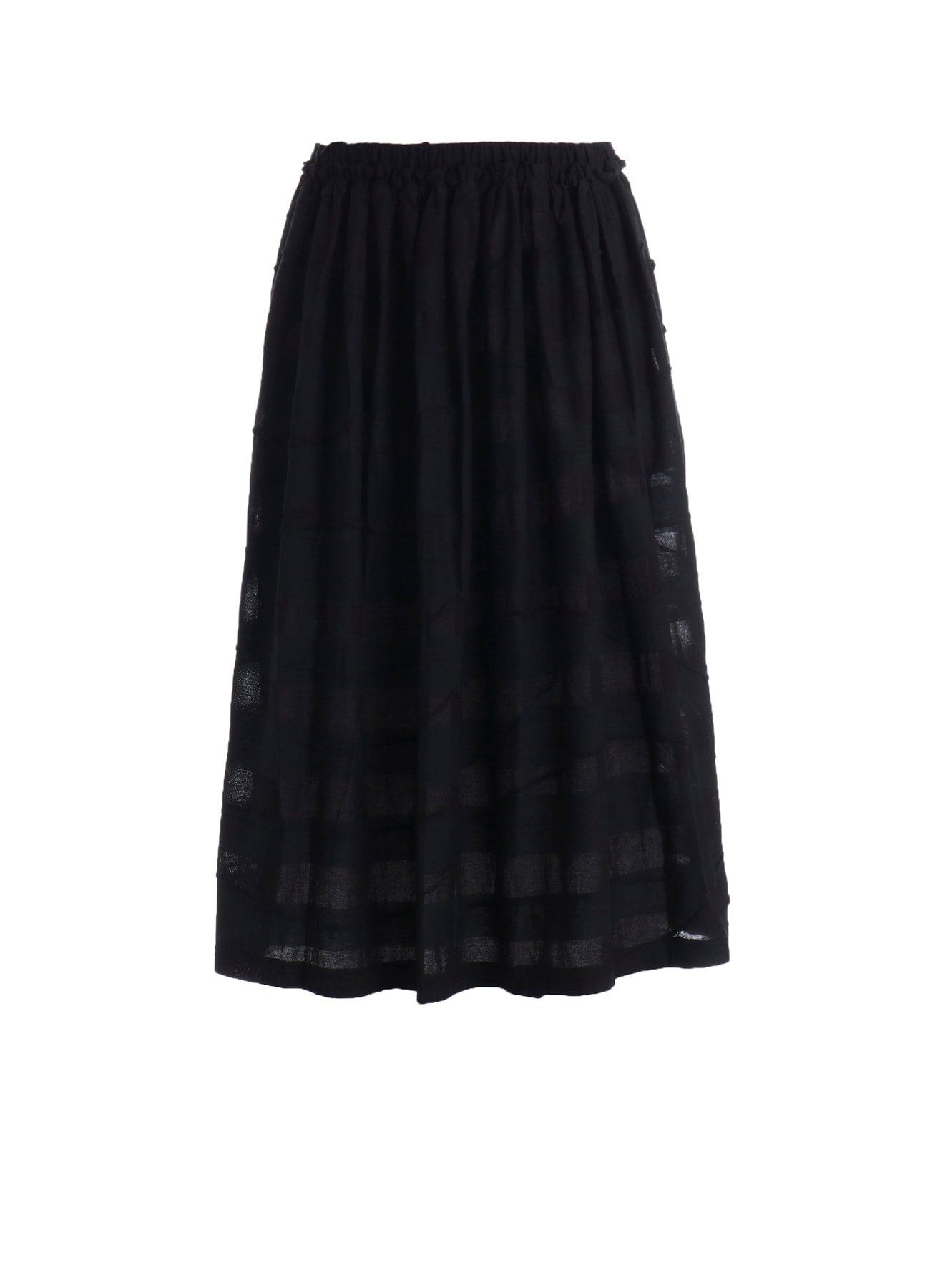 TUCK JACQUARD GATHER DETAIL SKIRT