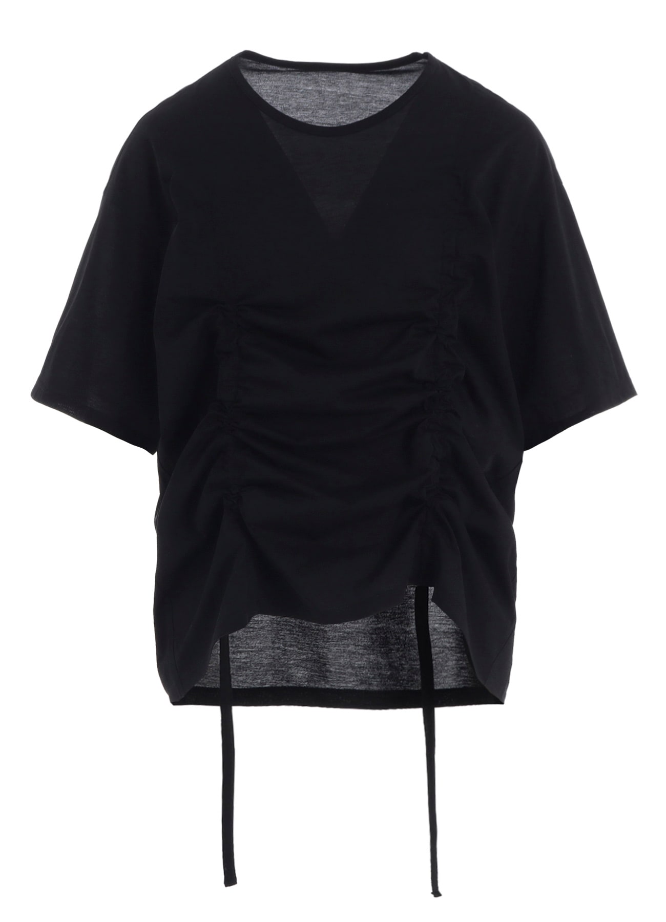 SINGLE JERSEY GATHER DETAIL SHORT SLV T