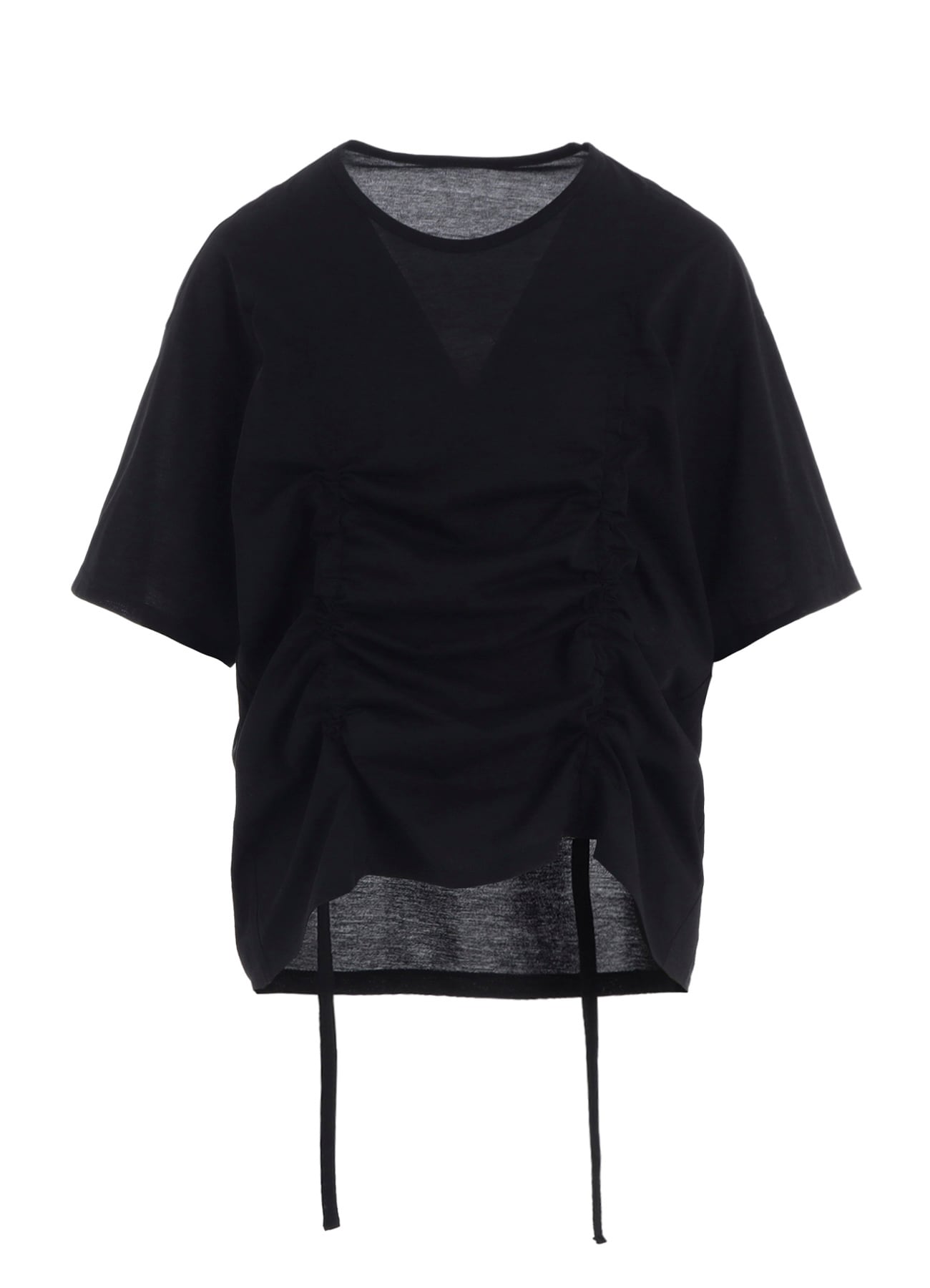 SINGLE JERSEY GATHER DETAIL SHORT SLV T