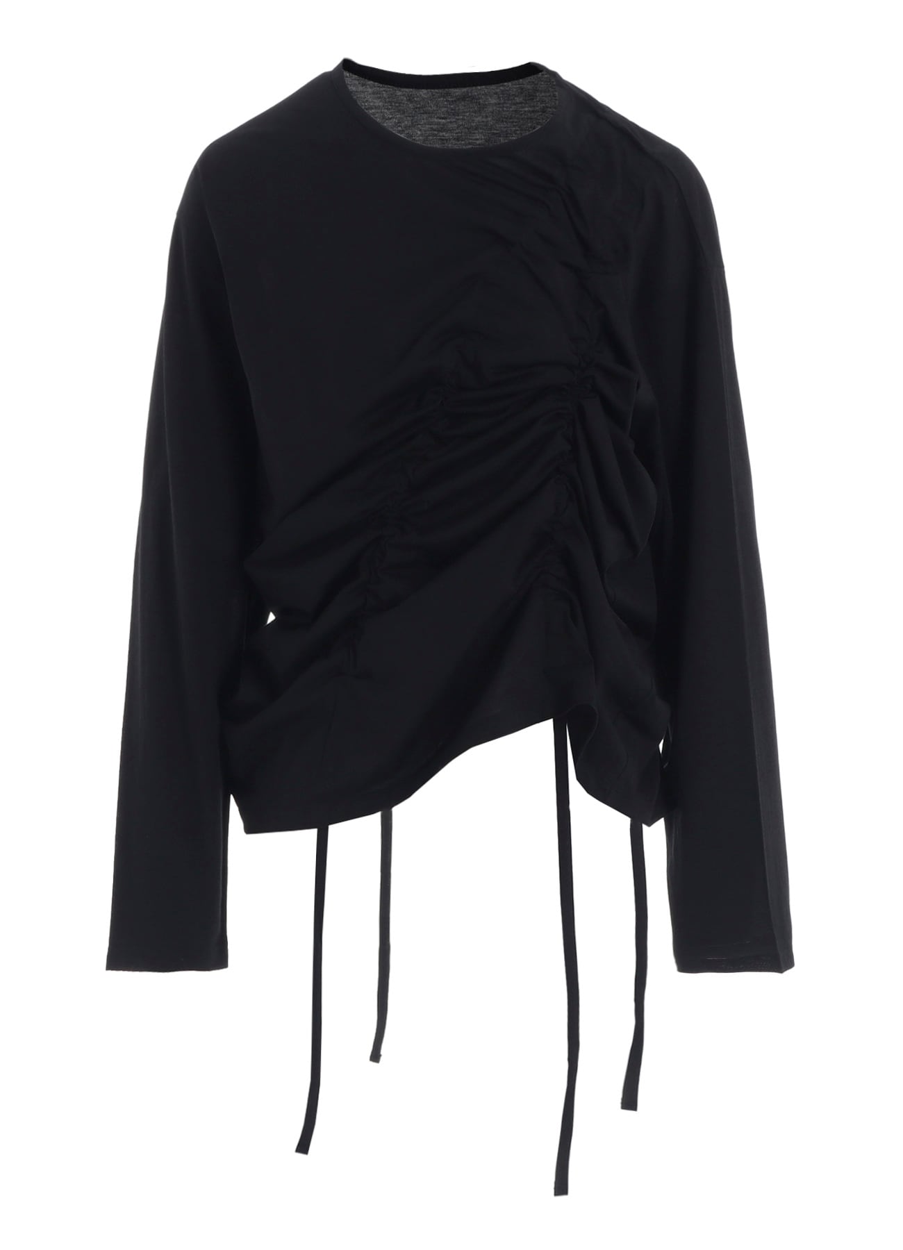 SINGLE JERSEY GATHER DETAIL LONG SLV T