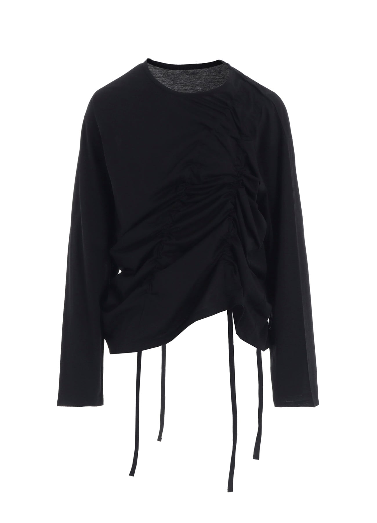 SINGLE JERSEY GATHER DETAIL LONG SLV T