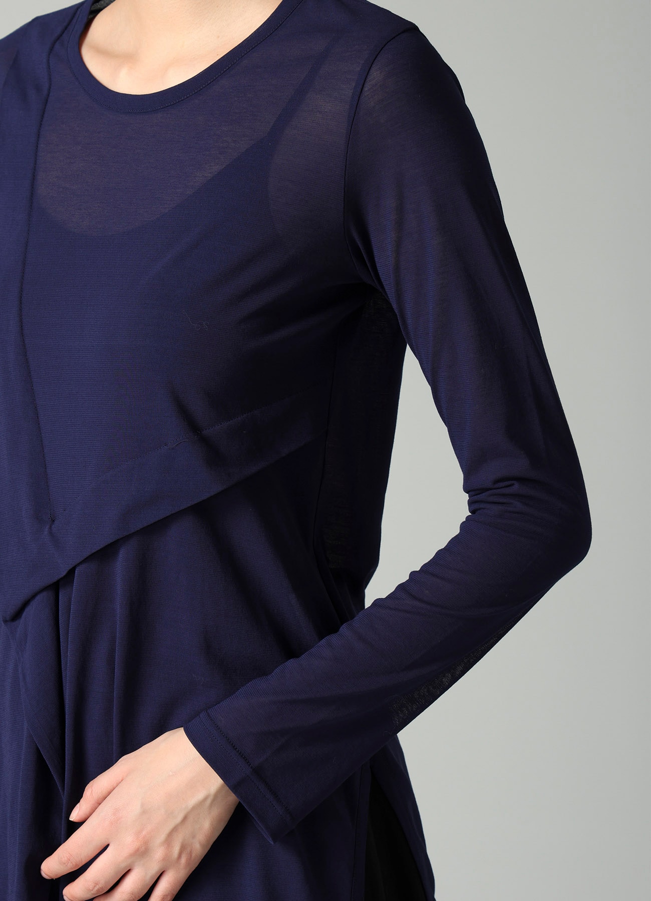 HIGH TWISTED SZ JERSEY TUCK DETAIL LONG SLV T