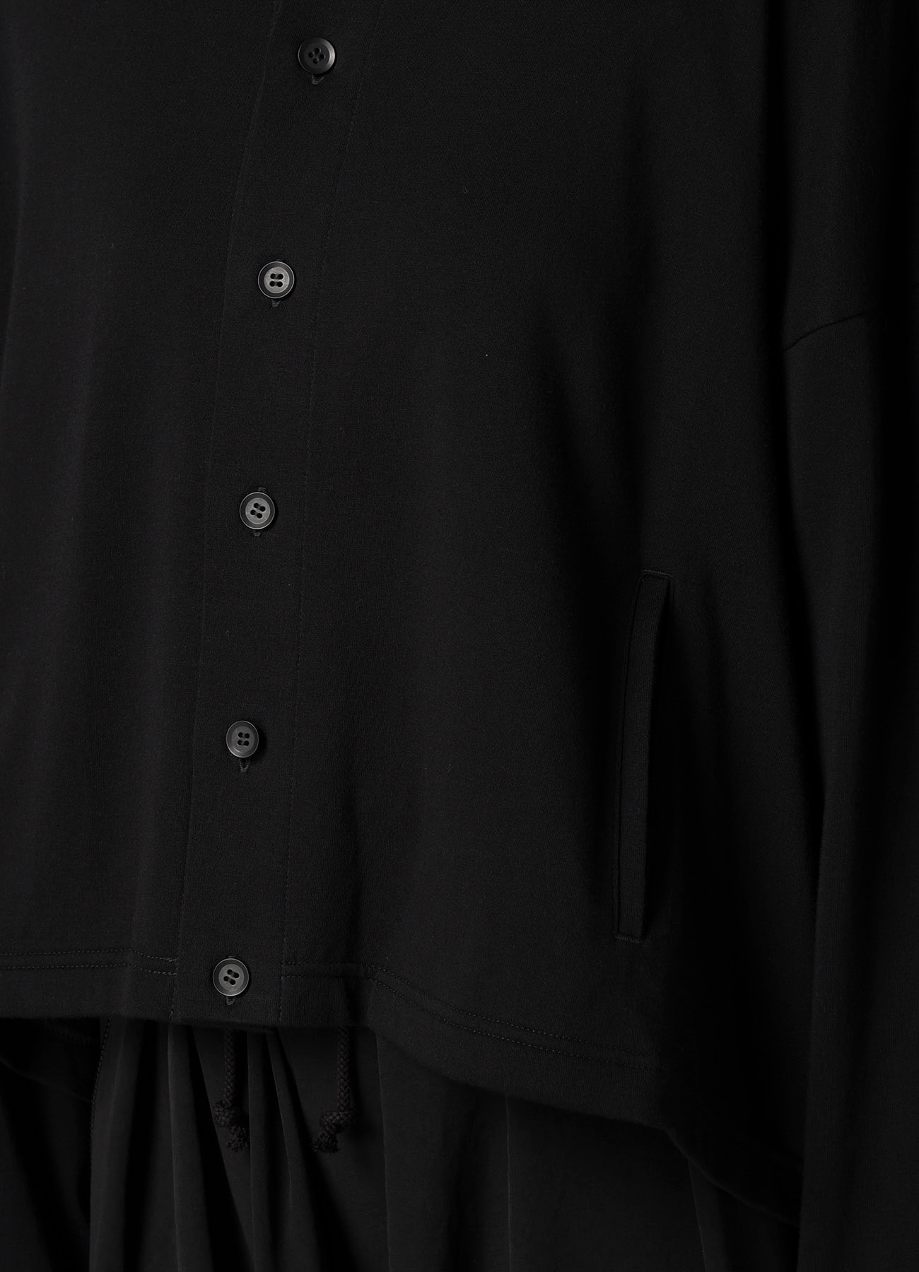 HIGH TWISTED FRENCH TERRY STAND COLLAR CARDIGAN