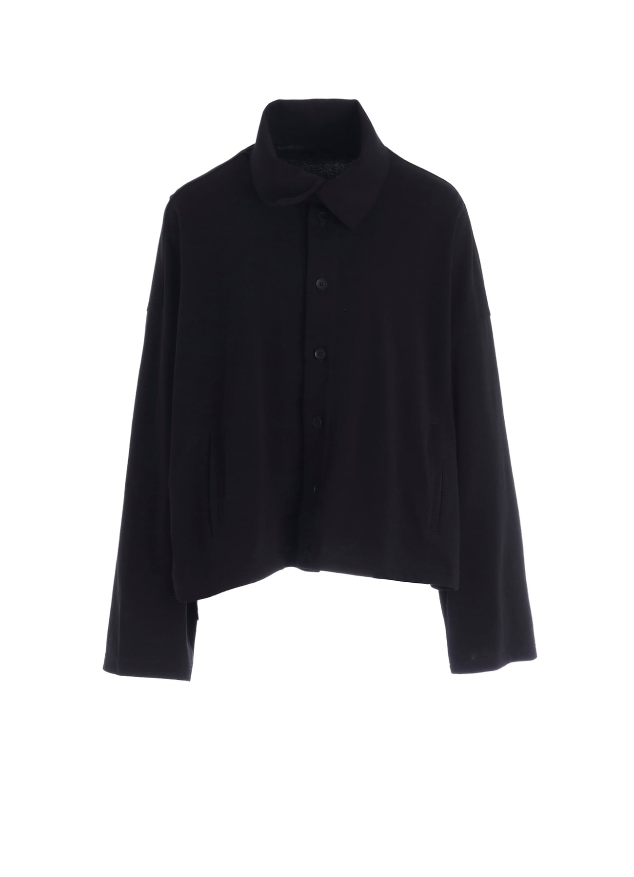 HIGH TWISTED FRENCH TERRY STAND COLLAR CARDIGAN