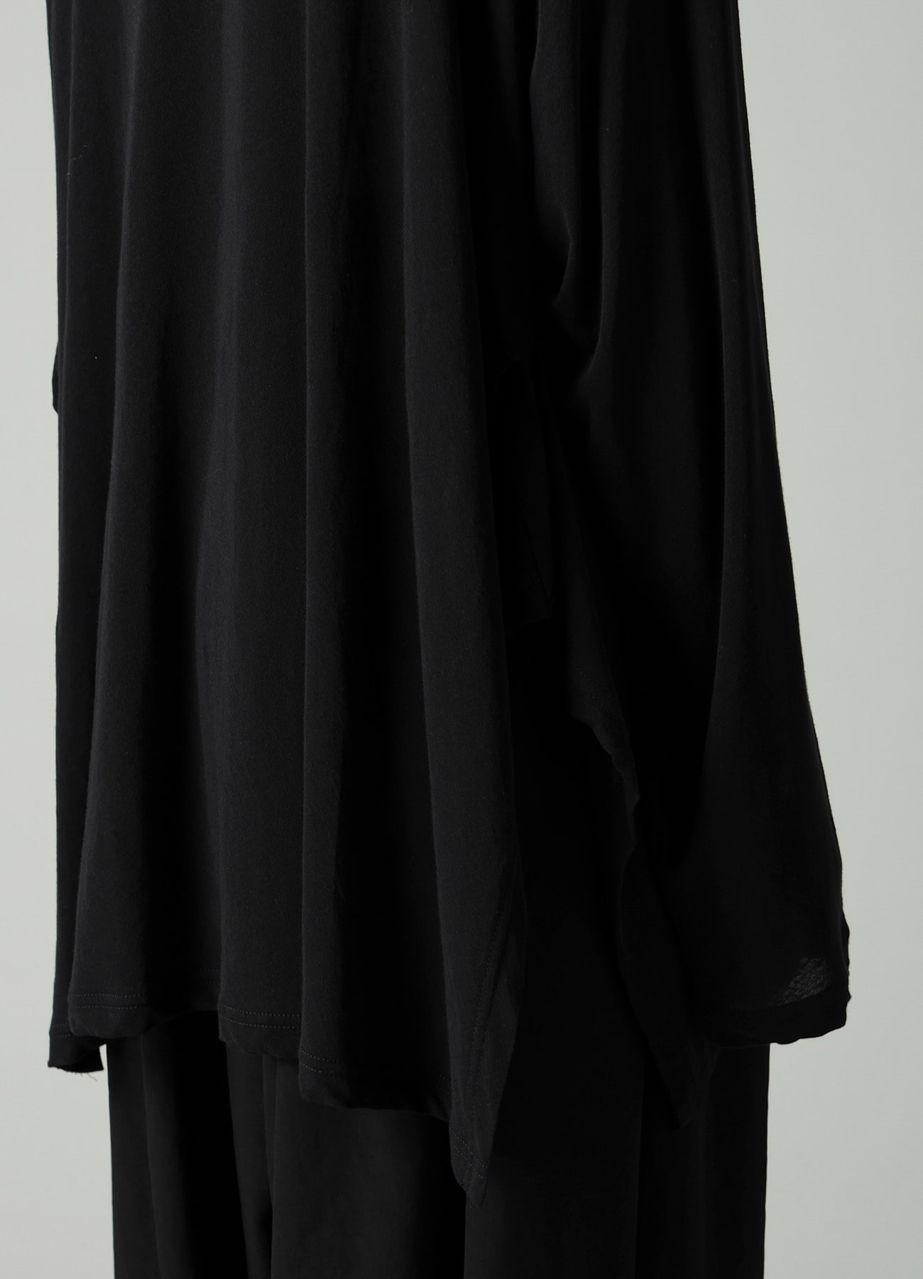 SOFT SINGLE JERSEY DRAPED GUSSET LONG SLV T