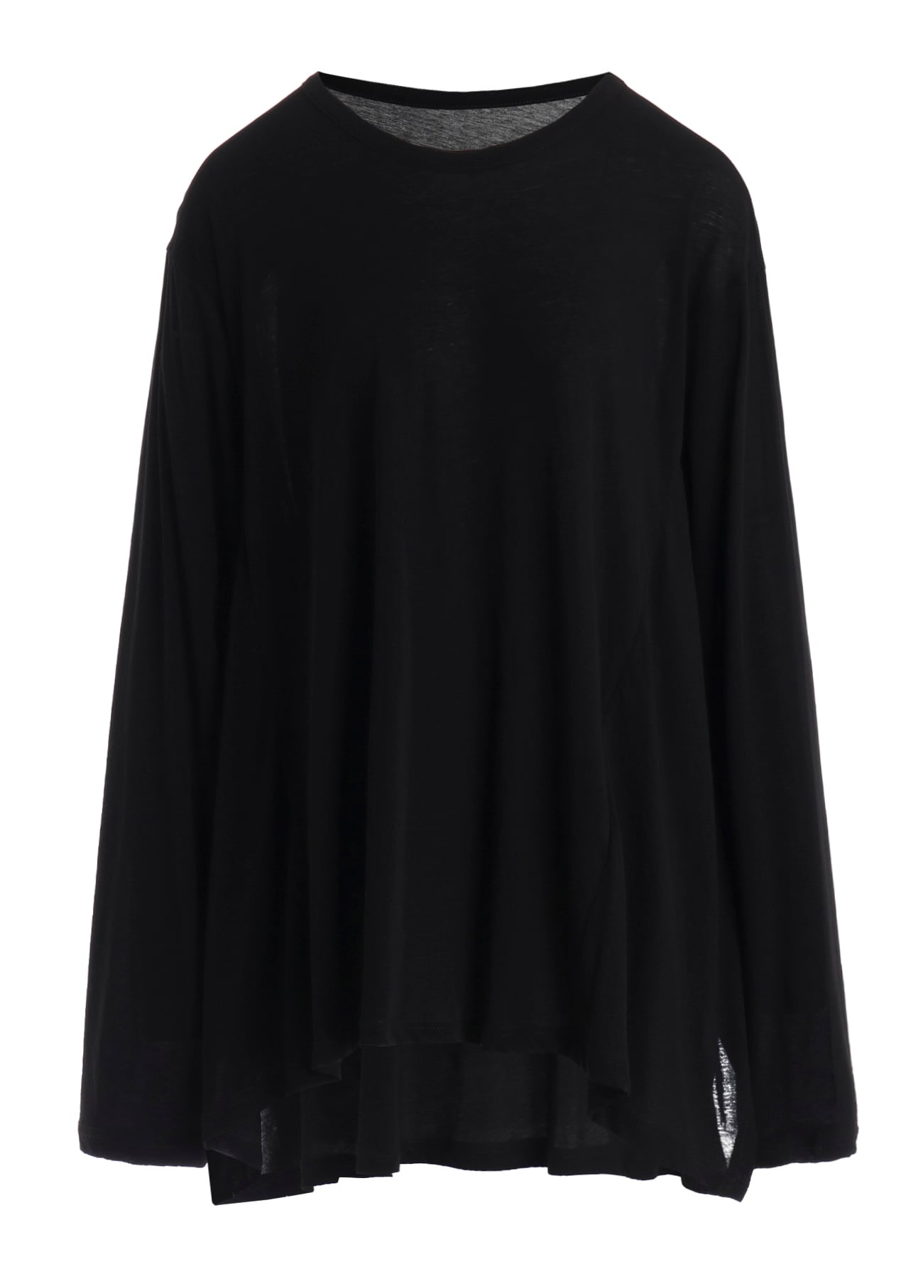 SOFT SINGLE JERSEY DRAPED GUSSET LONG SLV T