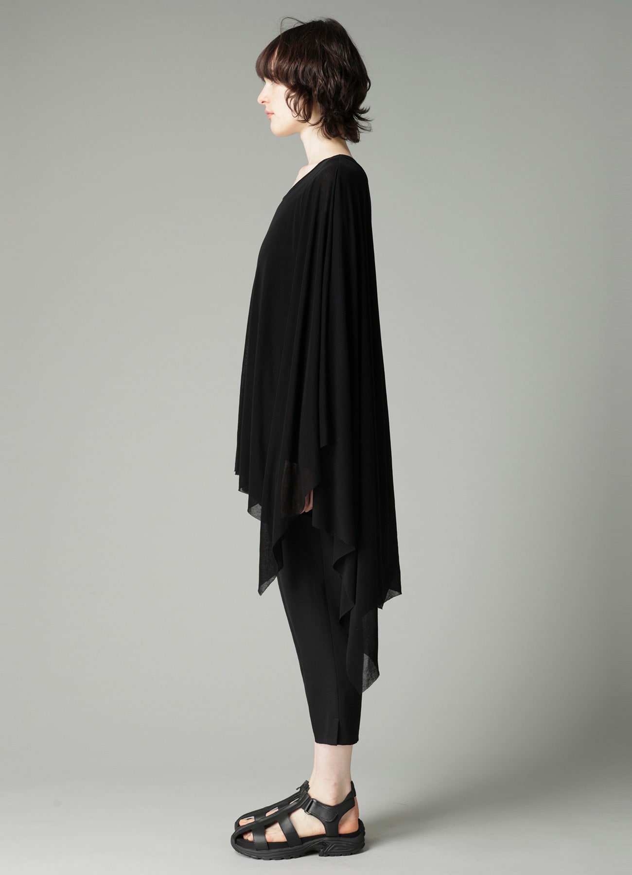 HIGH TWISTED SHEER JERSEY MULTI-WAY LONG SLV T