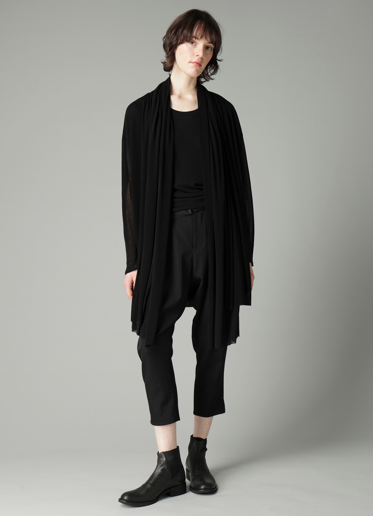 HIGH TWISTED SHEER JERSEY MULTI-WAY CARDIGAN