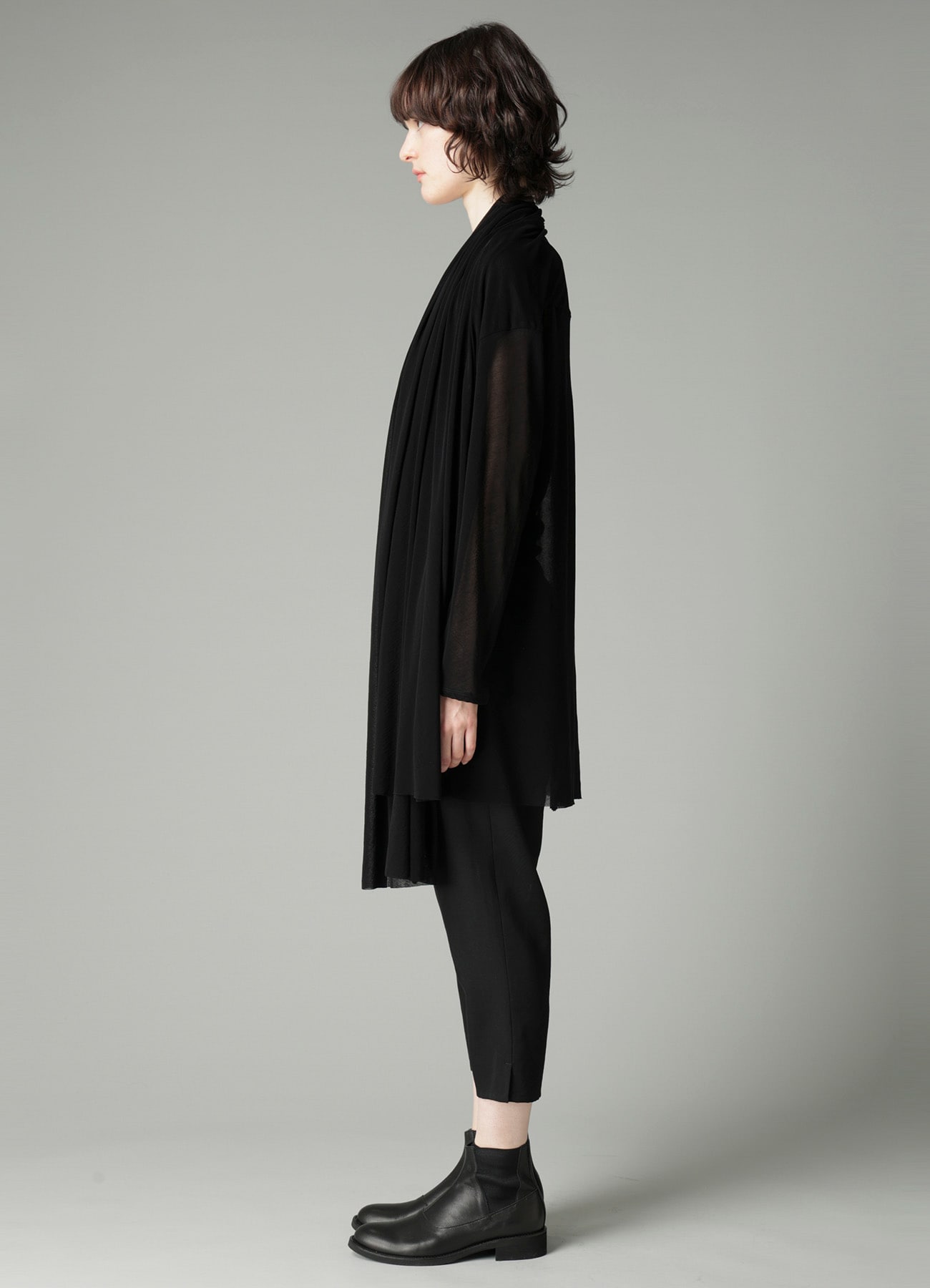 HIGH TWISTED SHEER JERSEY MULTI-WAY CARDIGAN