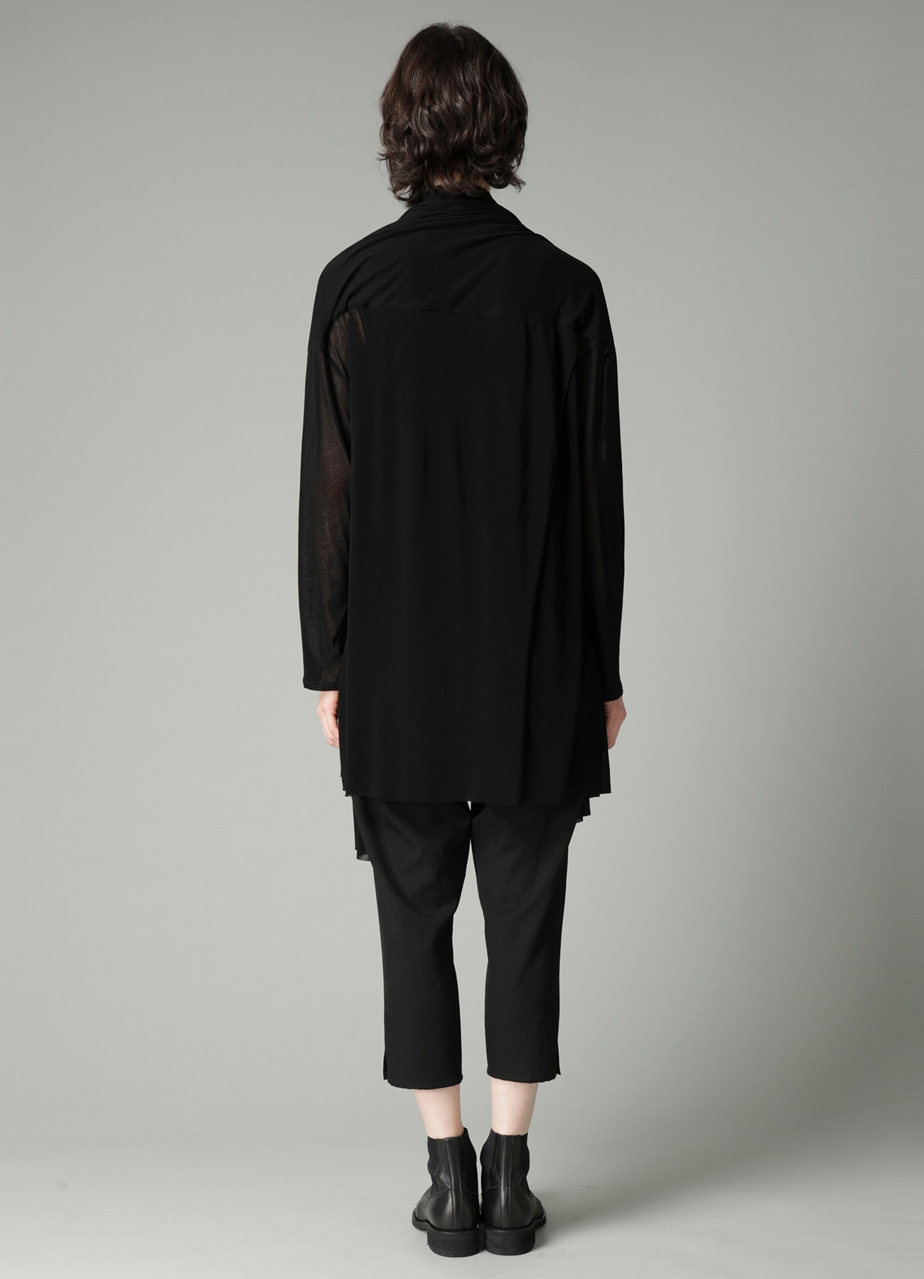 HIGH TWISTED SHEER JERSEY MULTI-WAY CARDIGAN
