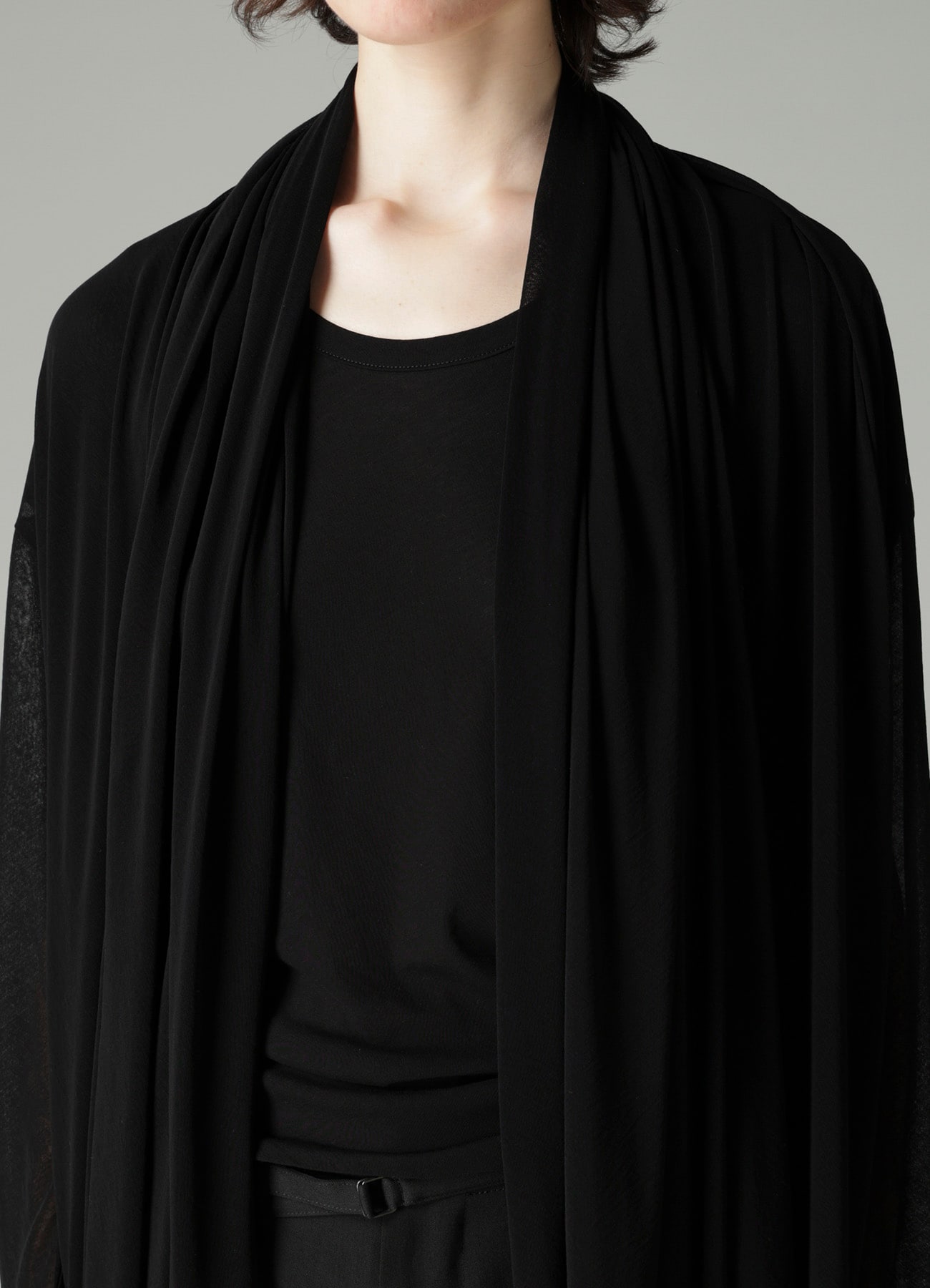 HIGH TWISTED SHEER JERSEY MULTI-WAY CARDIGAN