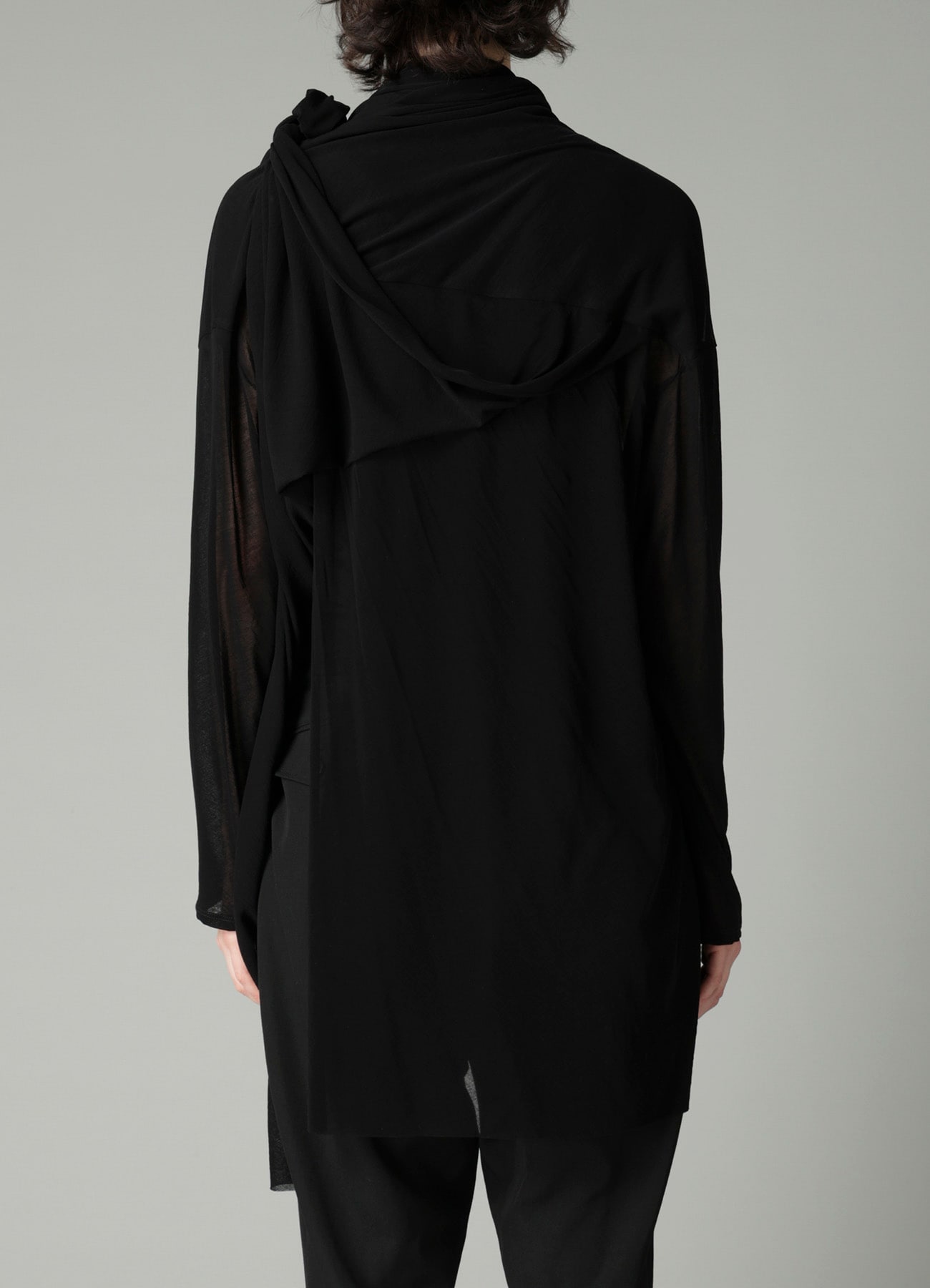 HIGH TWISTED SHEER JERSEY MULTI-WAY CARDIGAN