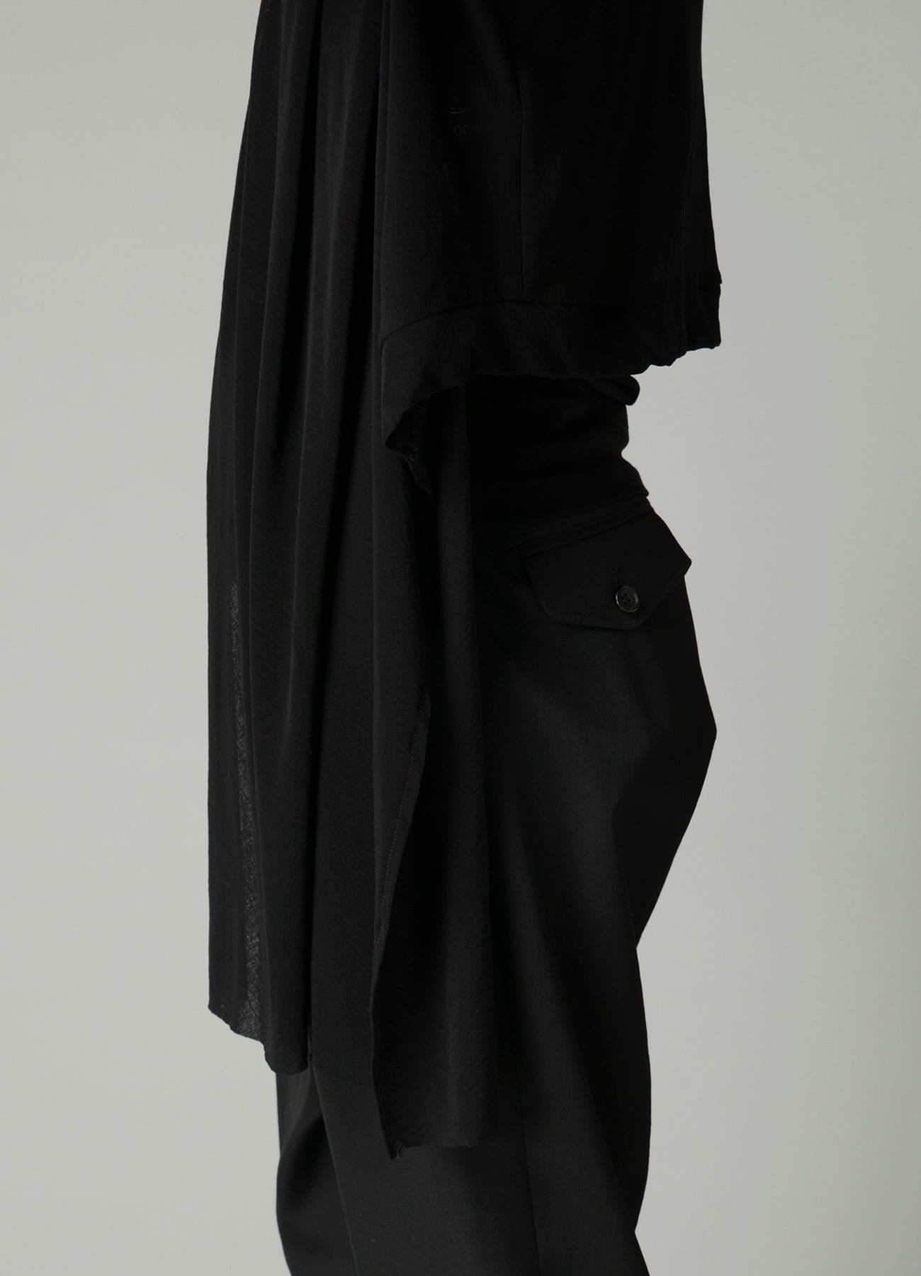 HIGH TWISTED SHEER JERSEY 3/4 SLEEEVE CARDIGAN