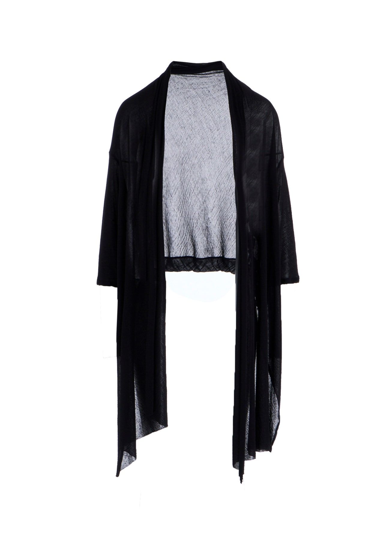 HIGH TWISTED SHEER JERSEY 3/4 SLEEEVE CARDIGAN