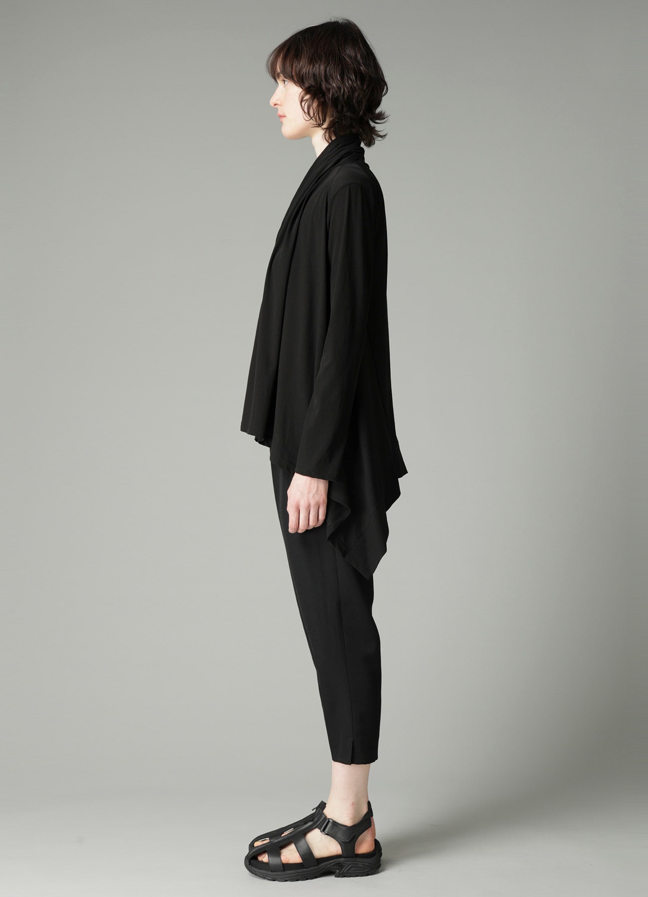 HIGH TWISTED SINGLE JERSEY GUSSET SHOULDER CARDIGAN