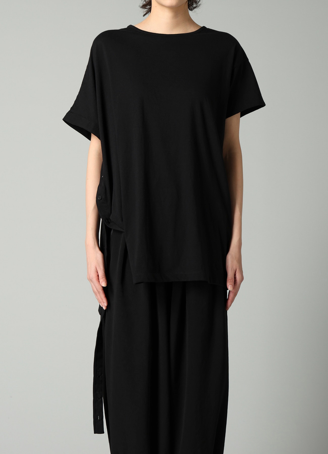 SOFT SINGLE JERSEY ASYMMETRIC SHORT SLV T B