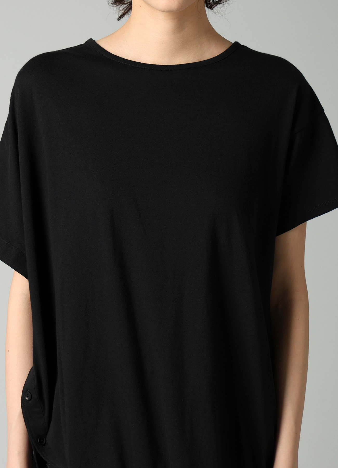 SOFT SINGLE JERSEY ASYMMETRIC SHORT SLV T B