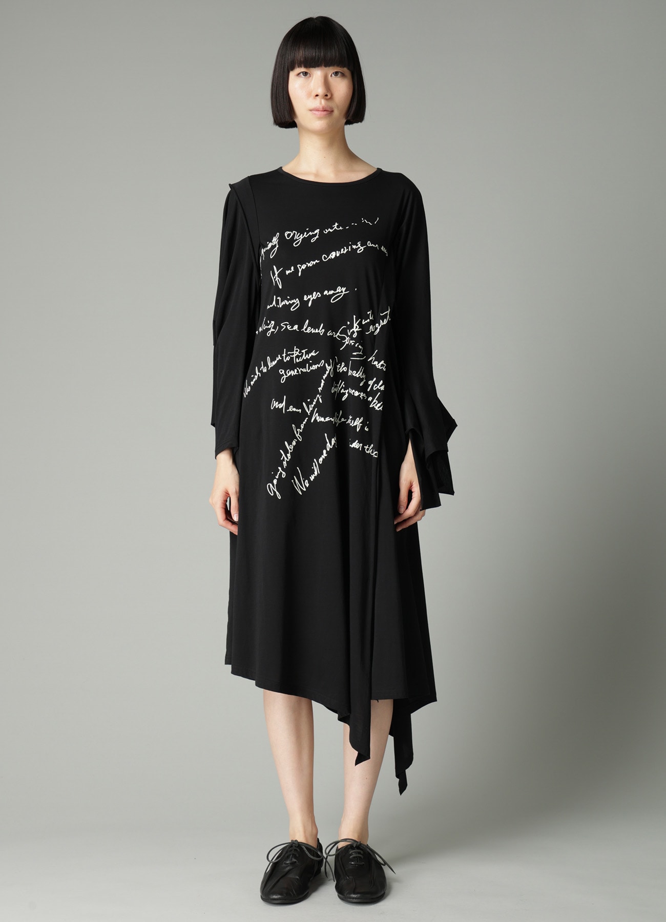 COTTON SINGLE JERSEY HAND WRITING PT DRESS