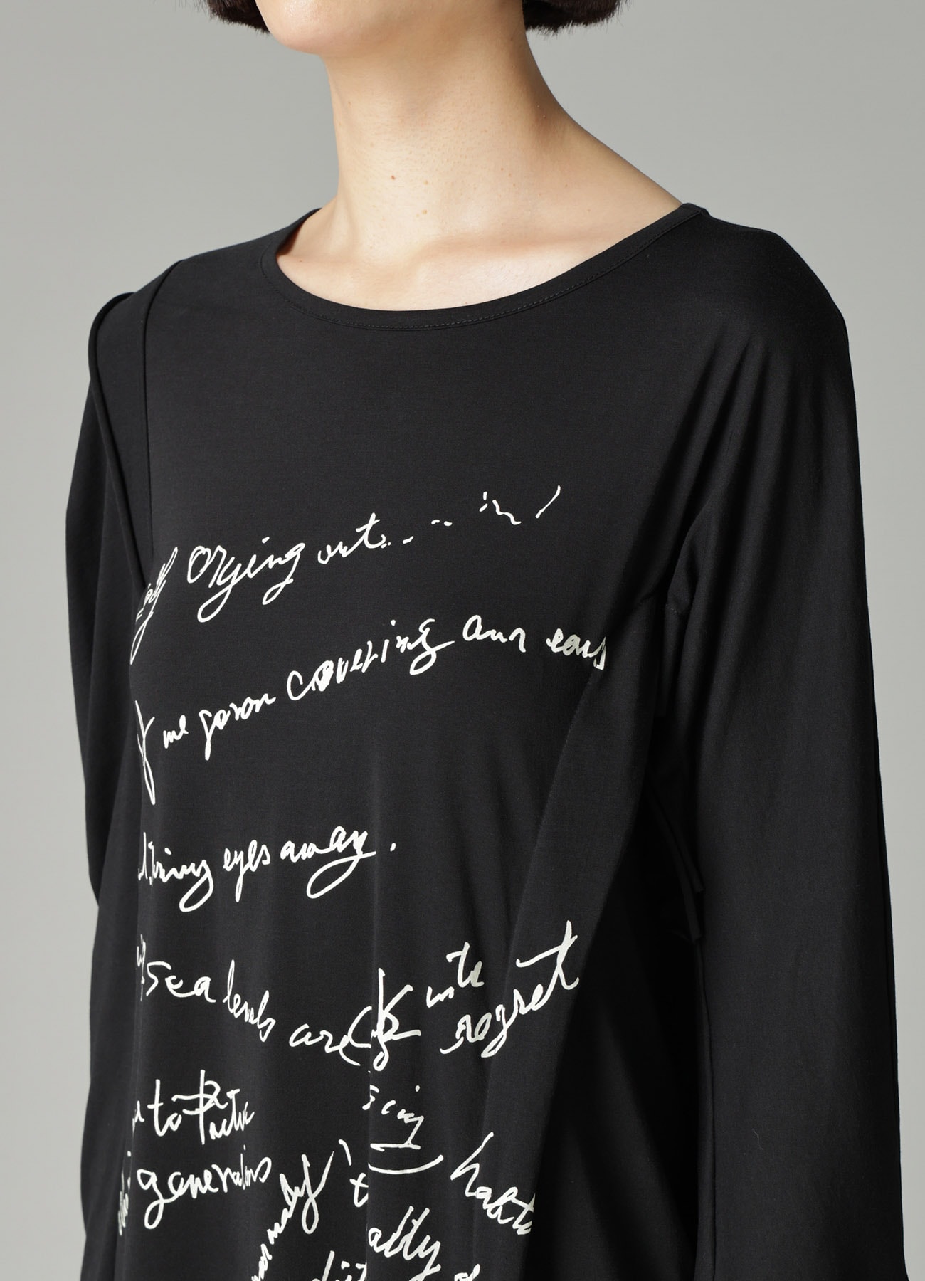 COTTON SINGLE JERSEY HAND WRITING PT DRESS