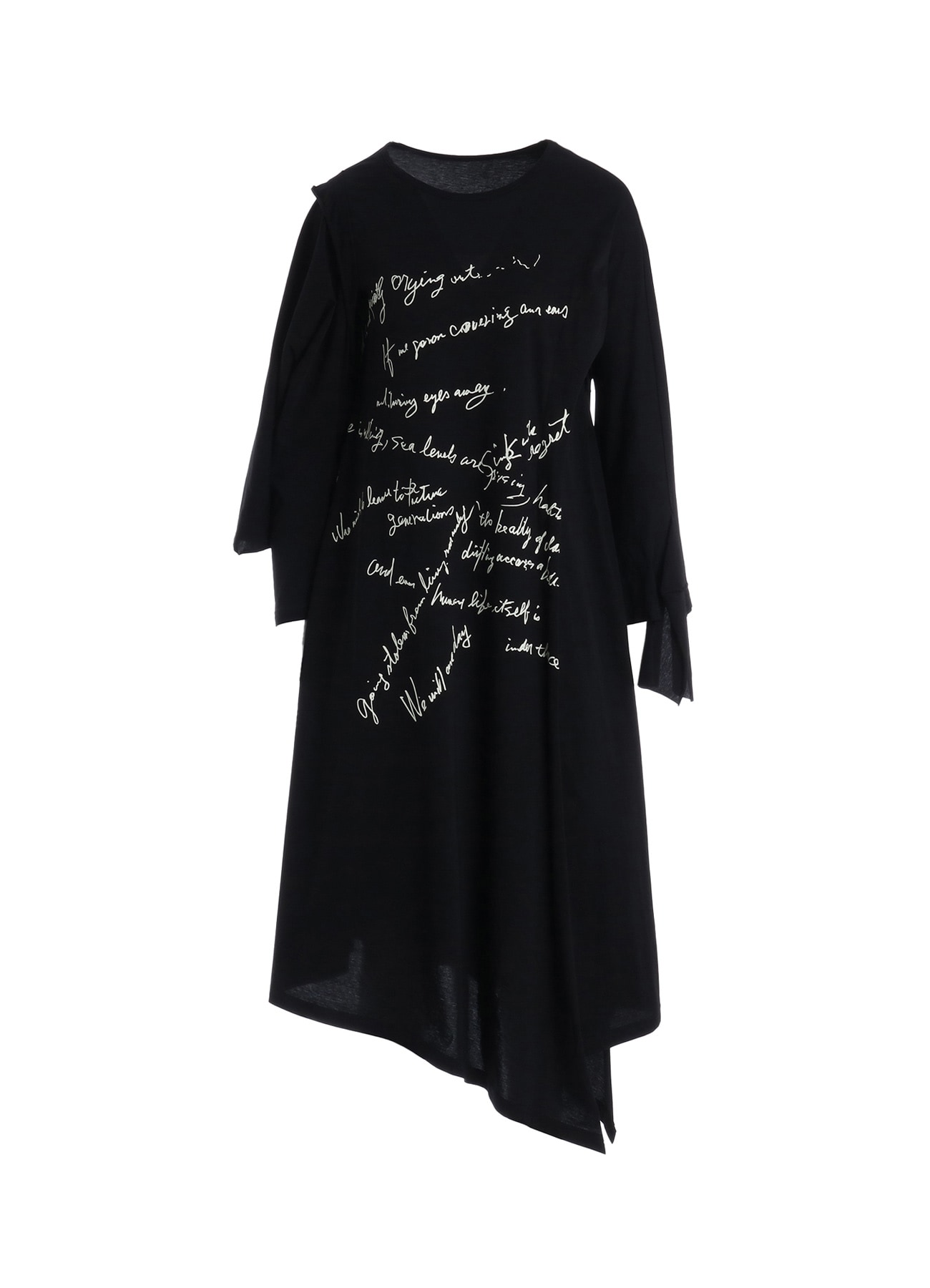 COTTON SINGLE JERSEY HAND WRITING PT DRESS