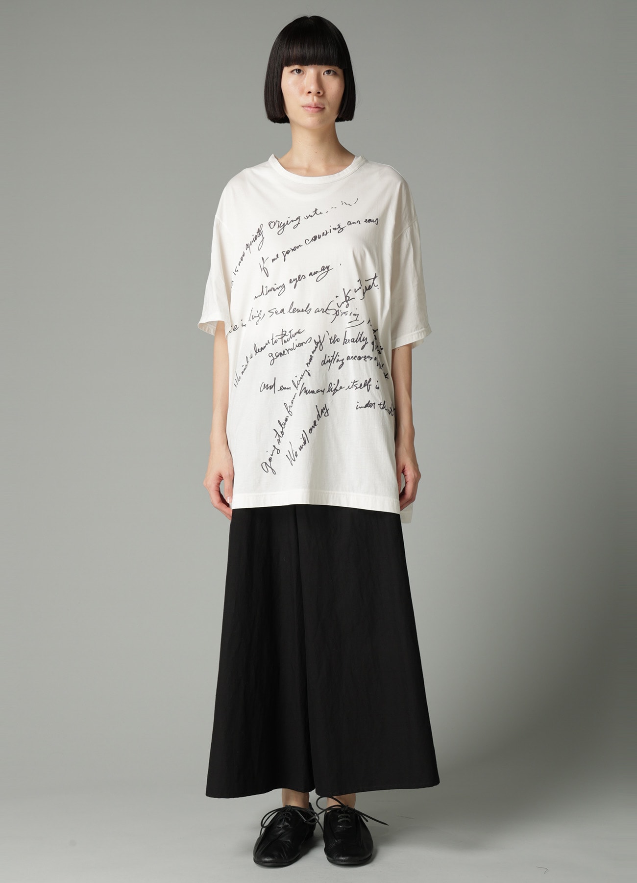 COTTON SINGLE JERSEY HAND WRITING PT SHORT SLV T