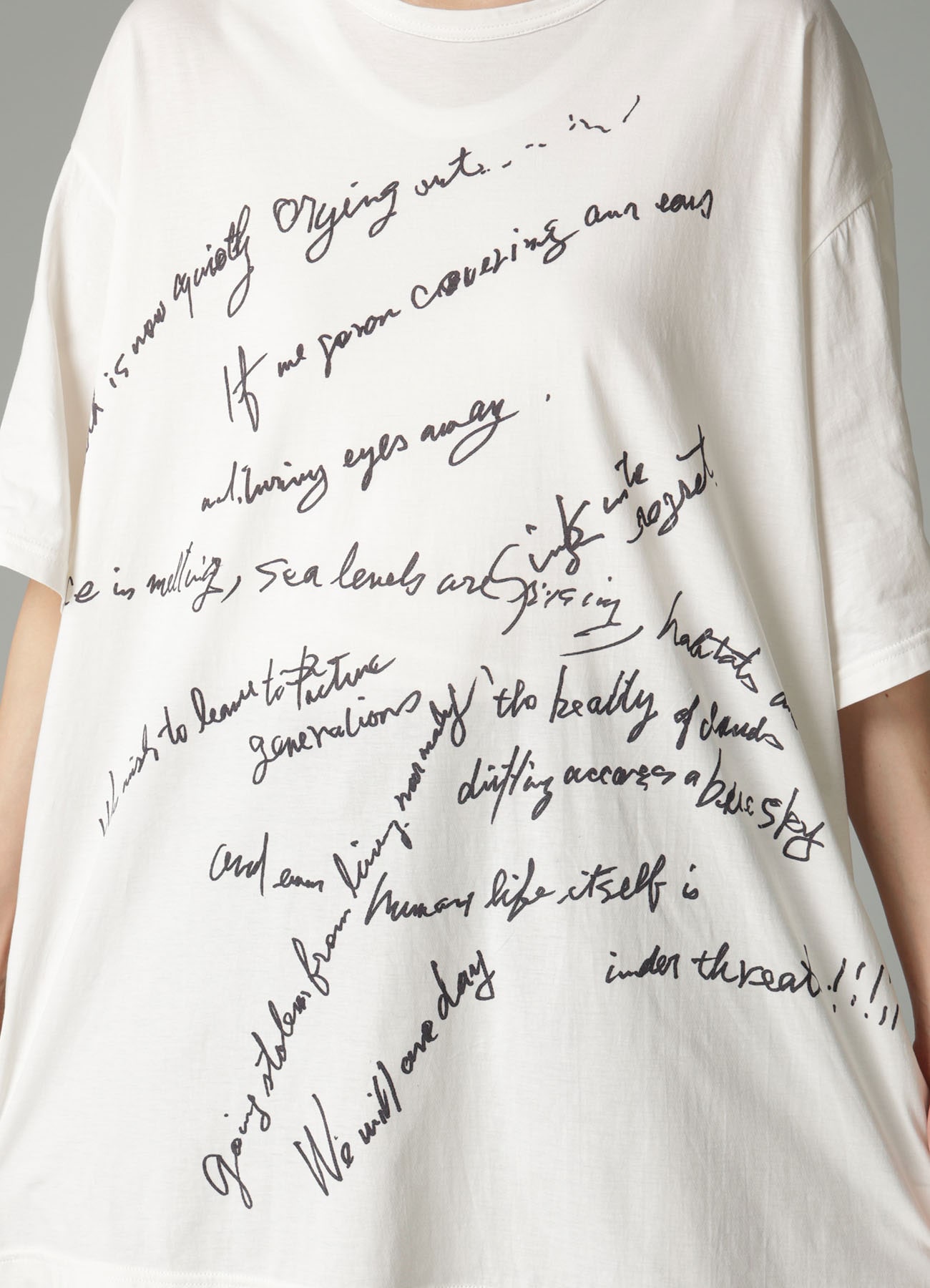 COTTON SINGLE JERSEY HAND WRITING PT SHORT SLV T