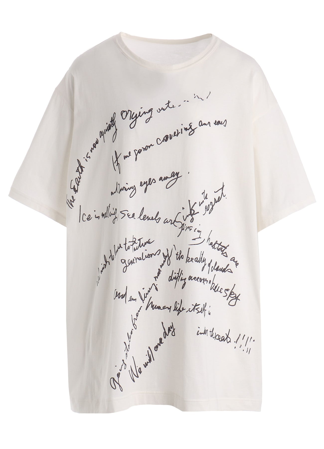COTTON SINGLE JERSEY HAND WRITING PT SHORT SLV T