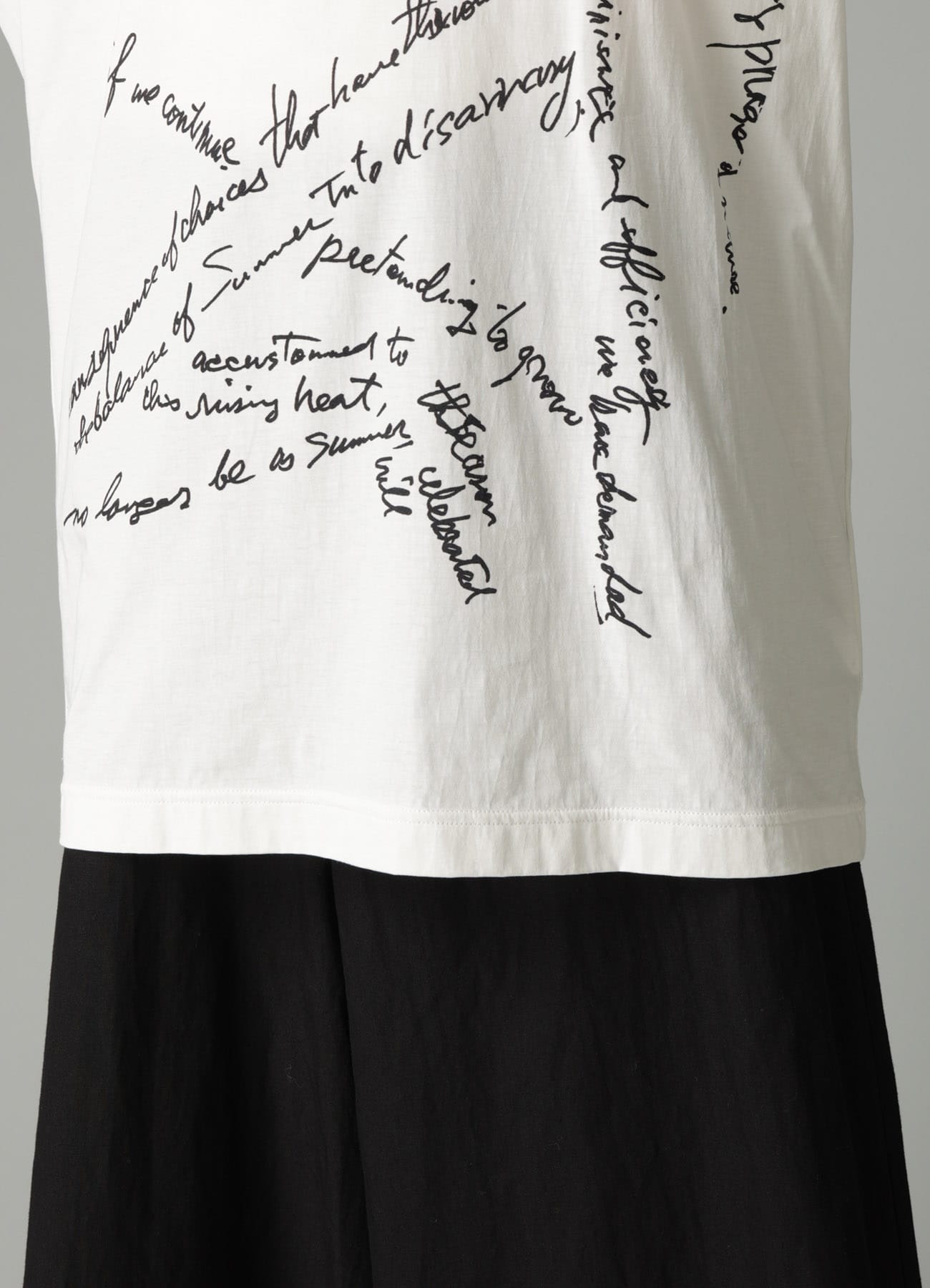 COTTON SINGLE JERSEY HAND WRITING PT LONG SLV T