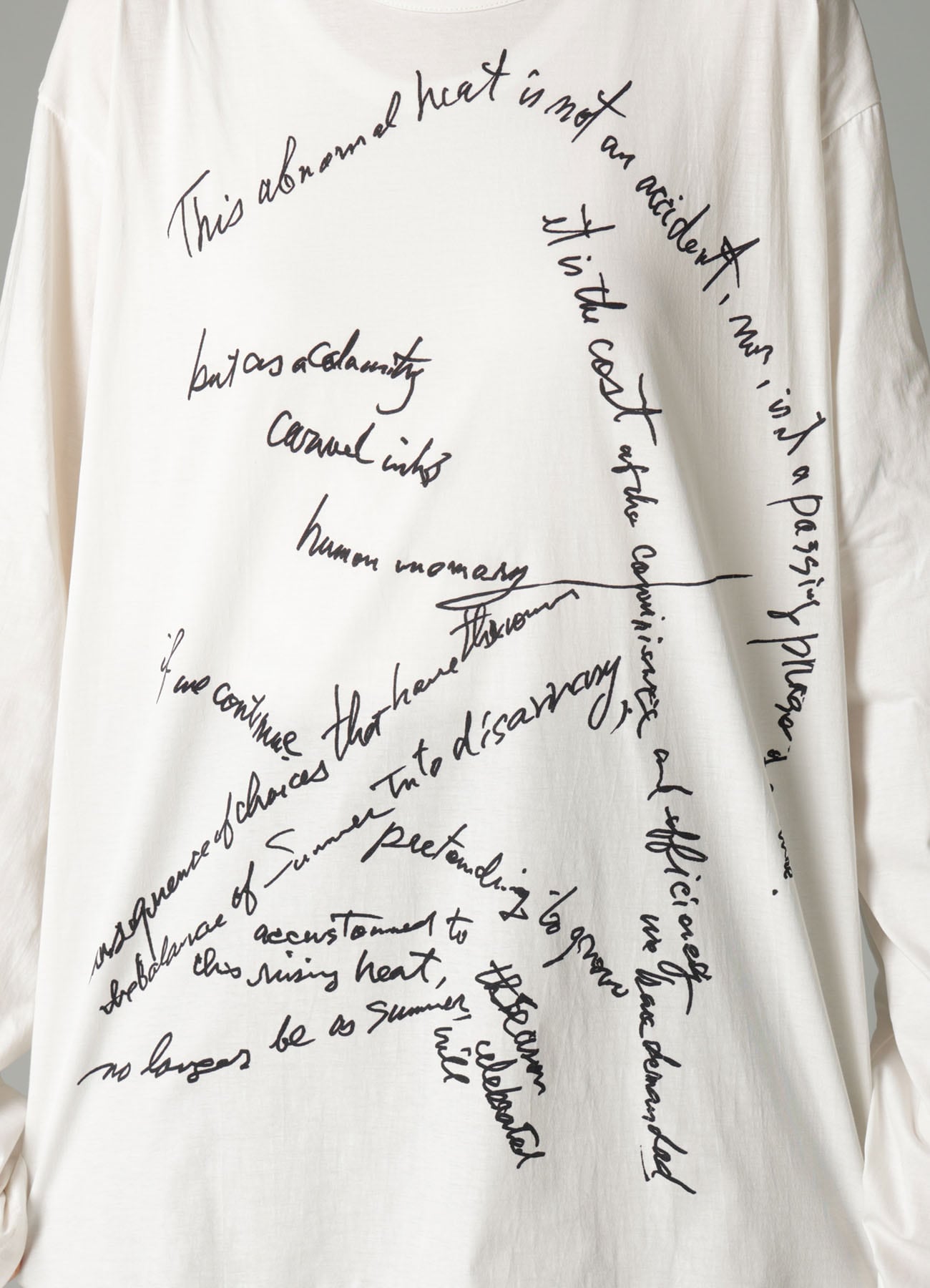 COTTON SINGLE JERSEY HAND WRITING PT LONG SLV T