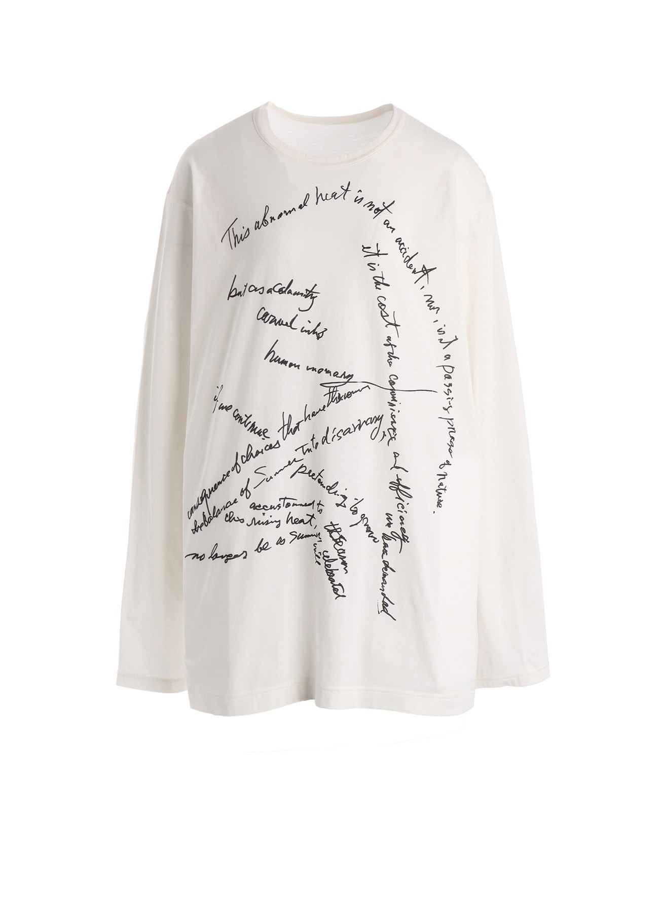 COTTON SINGLE JERSEY HAND WRITING PT LONG SLV T