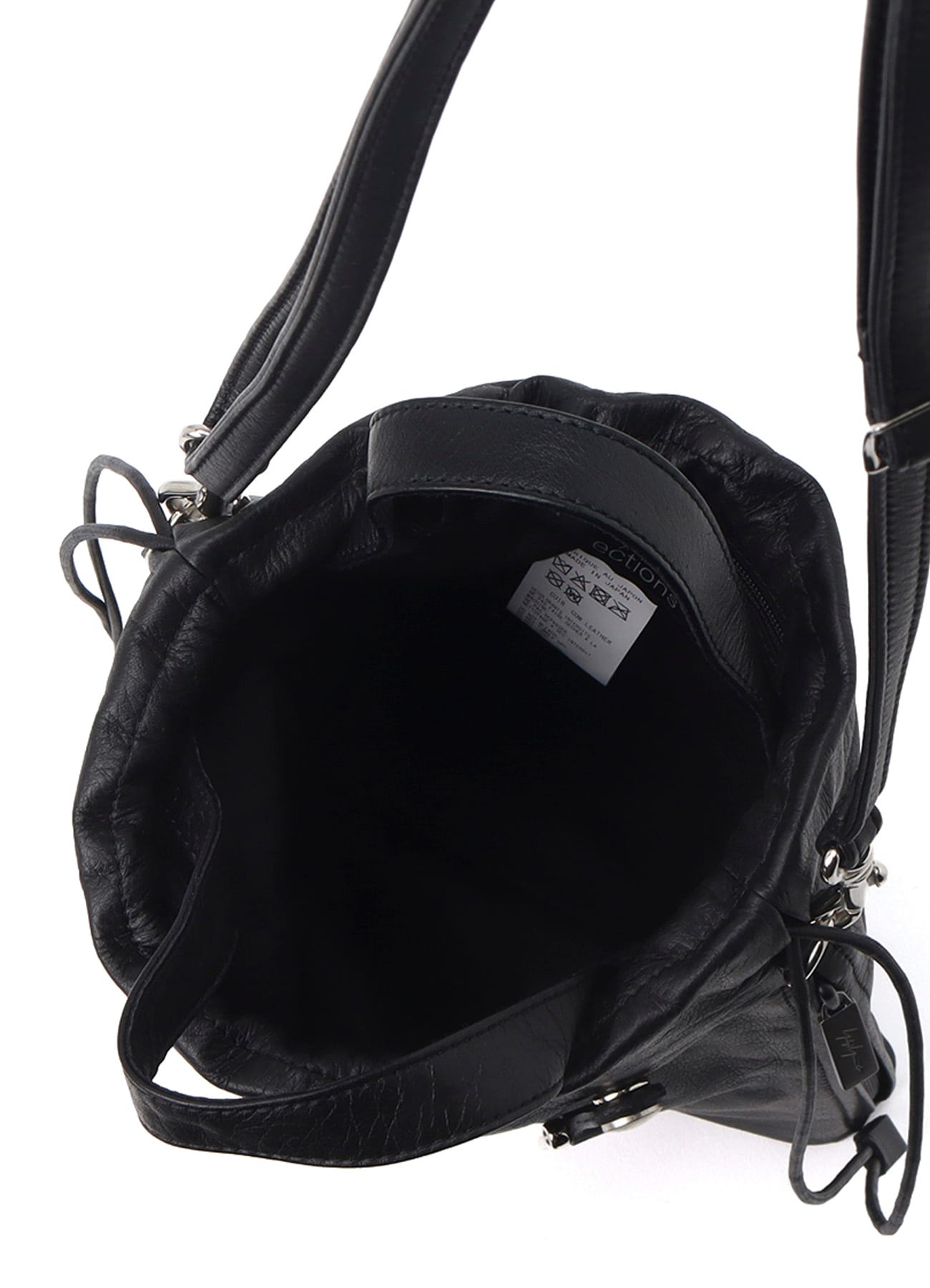 GARMENT LEATHER DRAWSTRING POUCH M