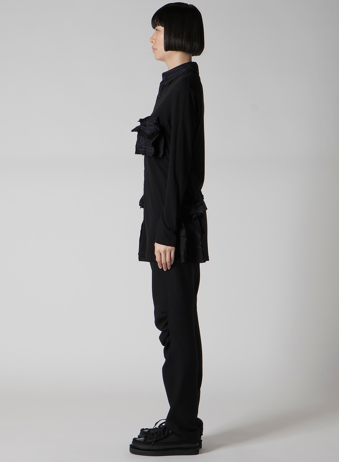 COTTON SINGLE JERSEY COLOR STITCHED BLOUSE G