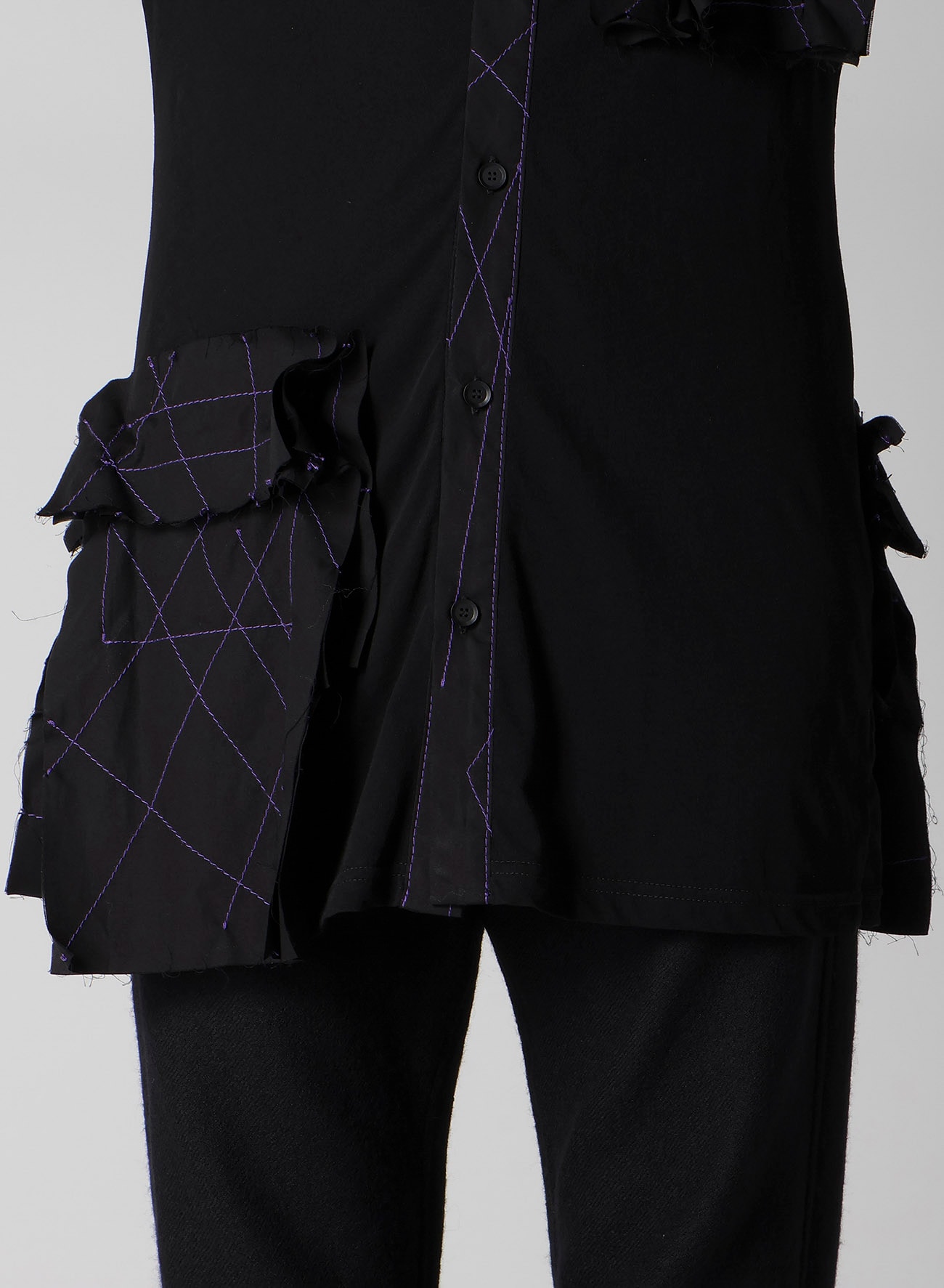 COTTON SINGLE JERSEY COLOR STITCHED BLOUSE G