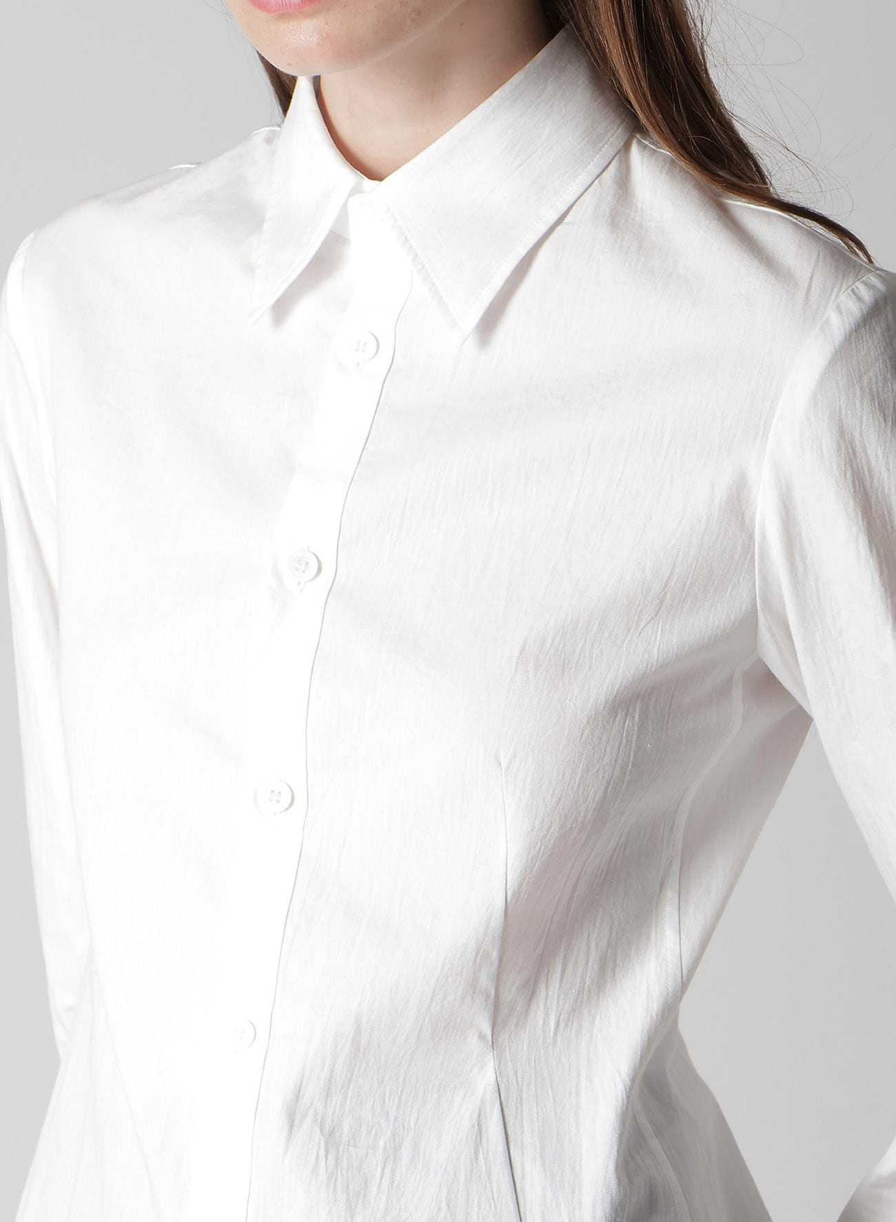 COTTON BROAD L DRAPED BLOUSE
